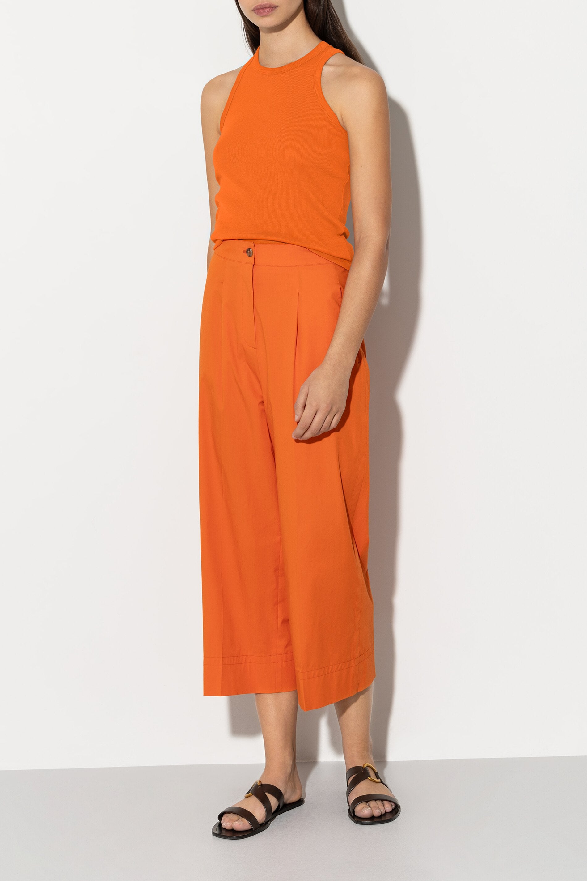 Tanktop in Ripp-Optik - burnt orange - Standard | Model Front