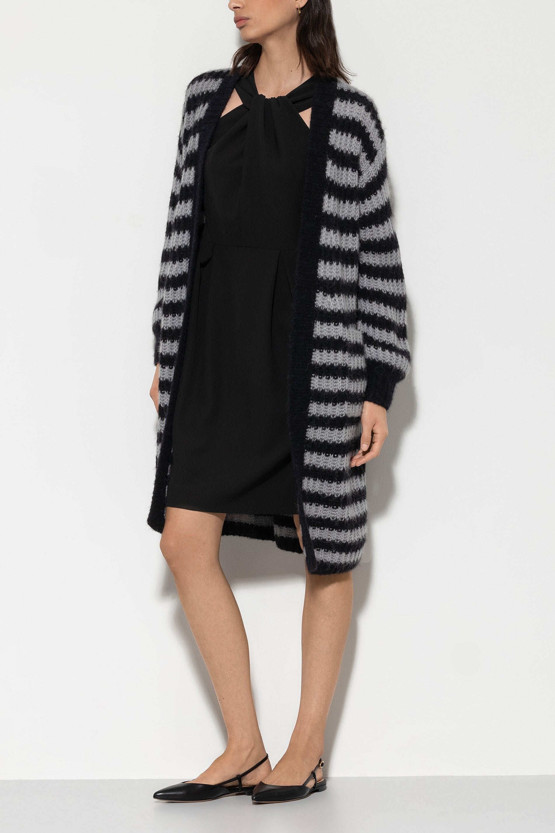 Longcardigan mit Streifen - multi - Standard | Model Front