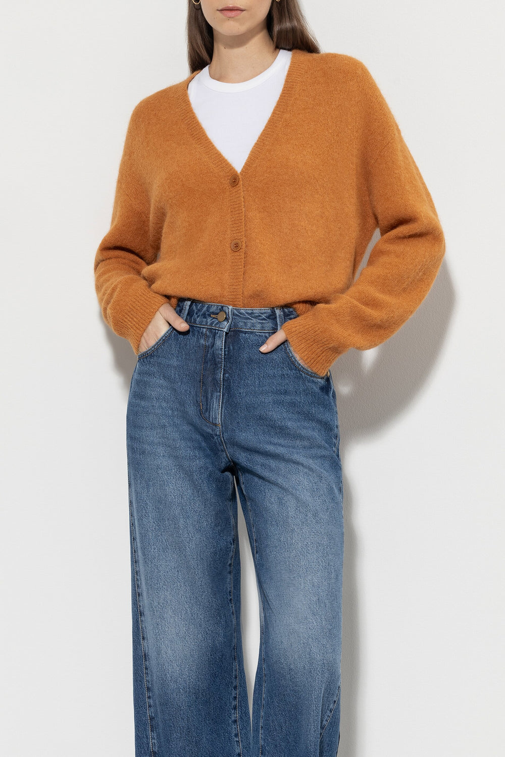 Cardigan en mélange d'alpaga - curcuma - Standard