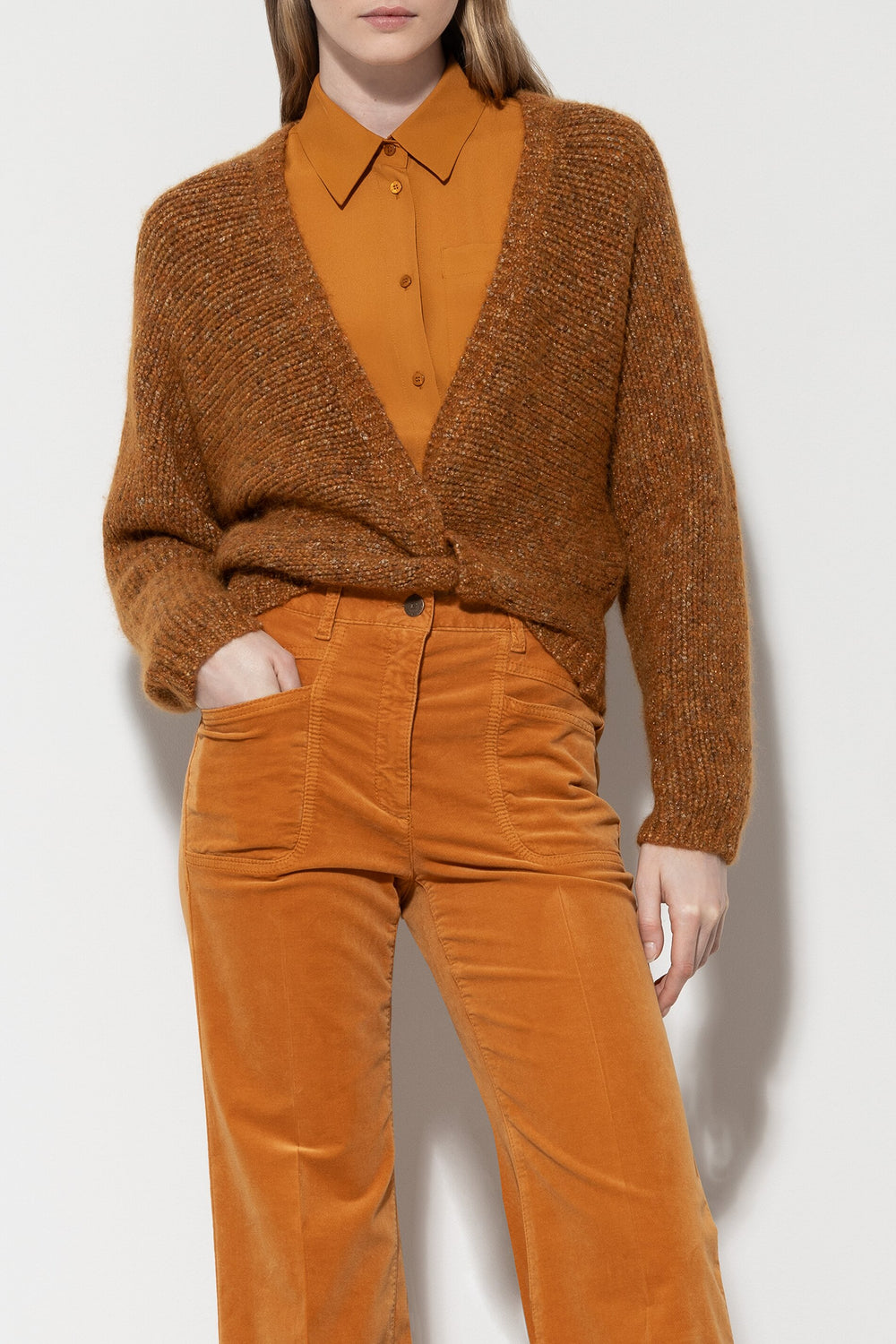 Cardigan à effet Parallelo - curcuma - Standard