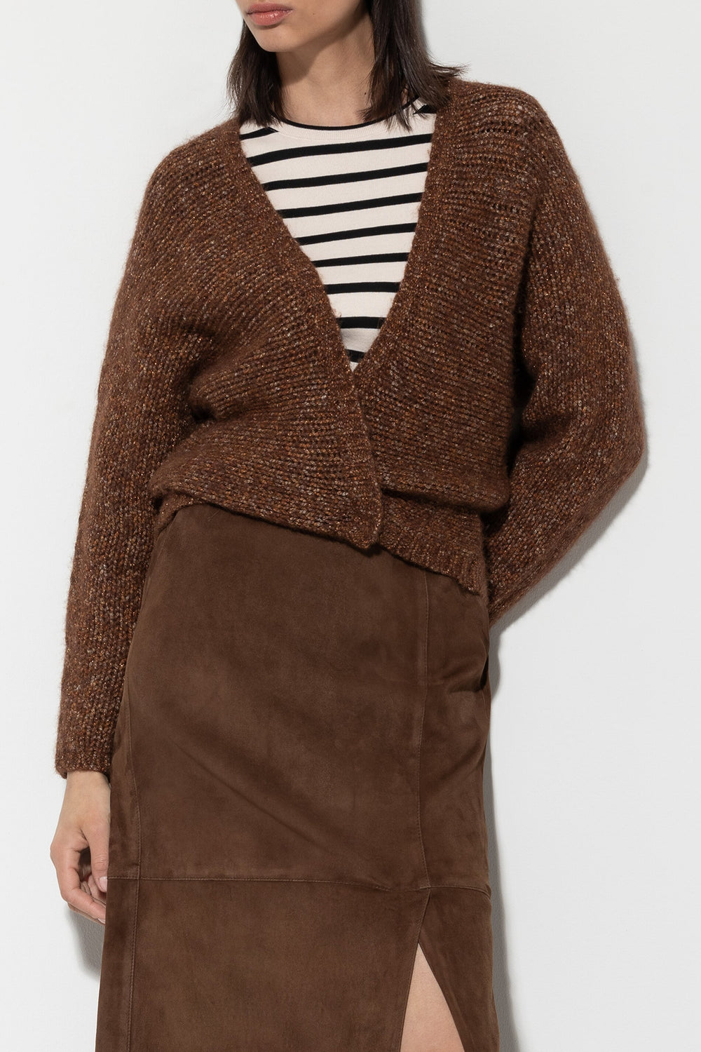 Cardigan à effet Parallelo - noisette - Standard