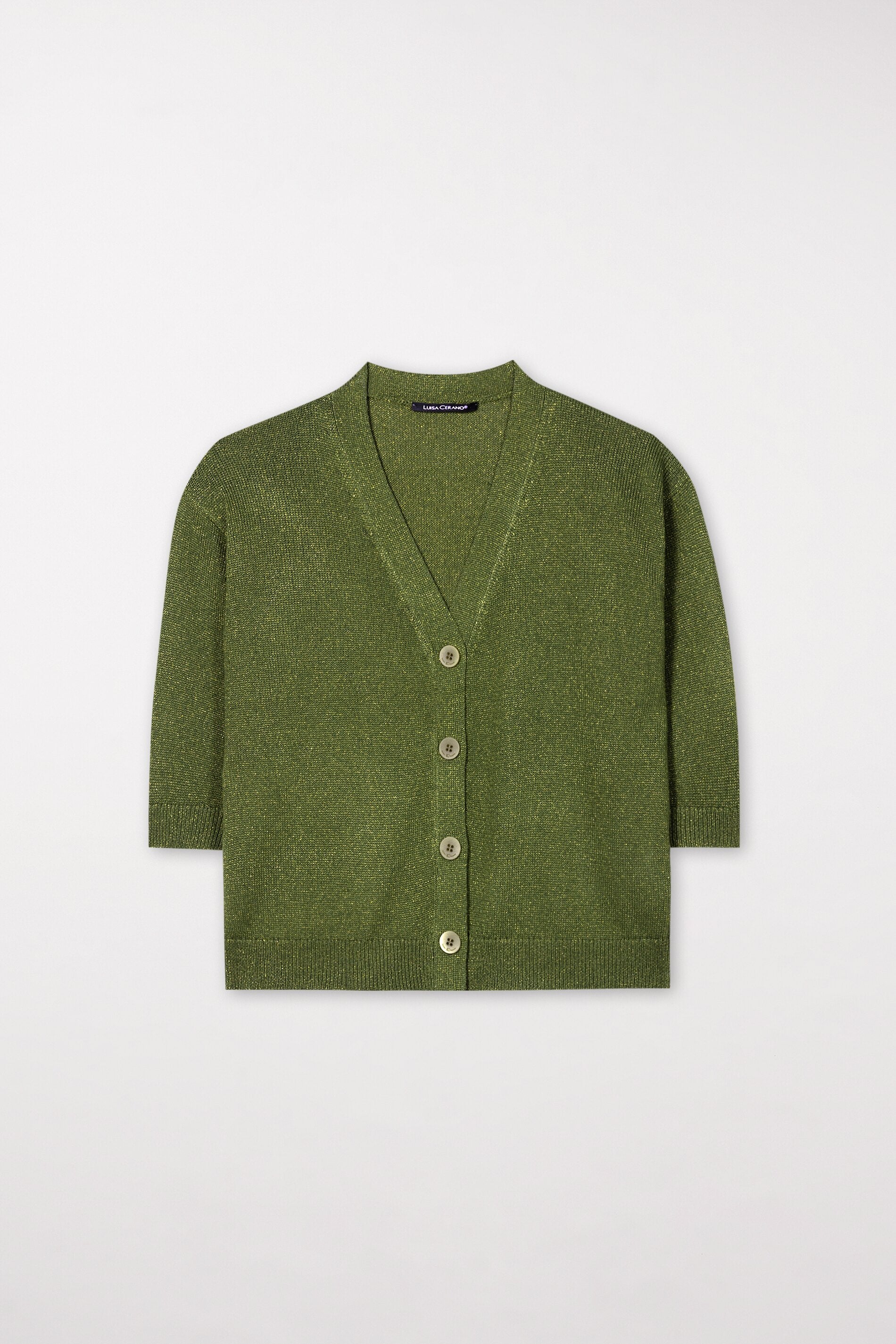 V-Neck-Cardigan - moss green - Standard | Artikel Front