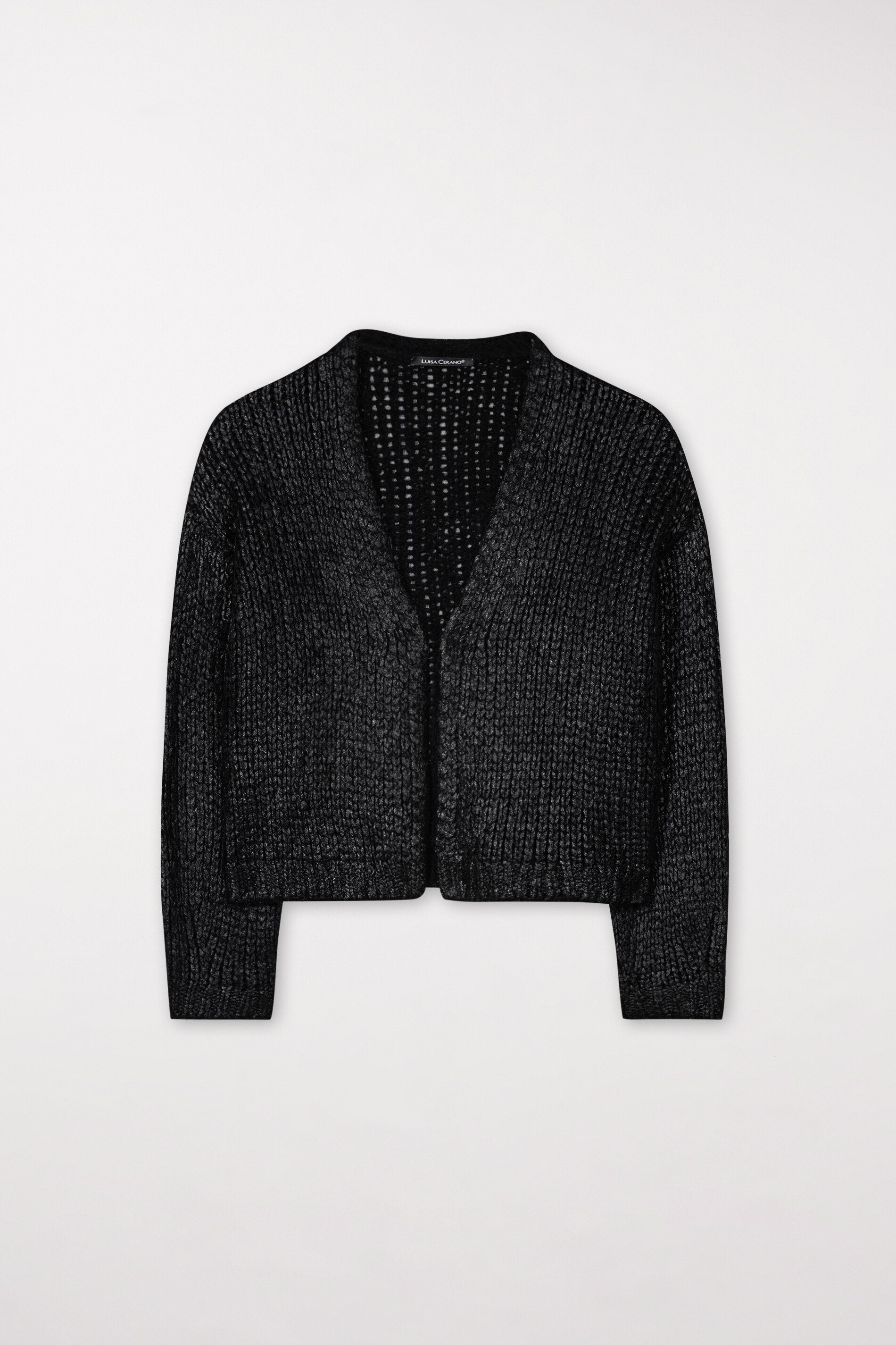 Cardigan aus Alpaka-Mix - black - Standard | Artikel Front