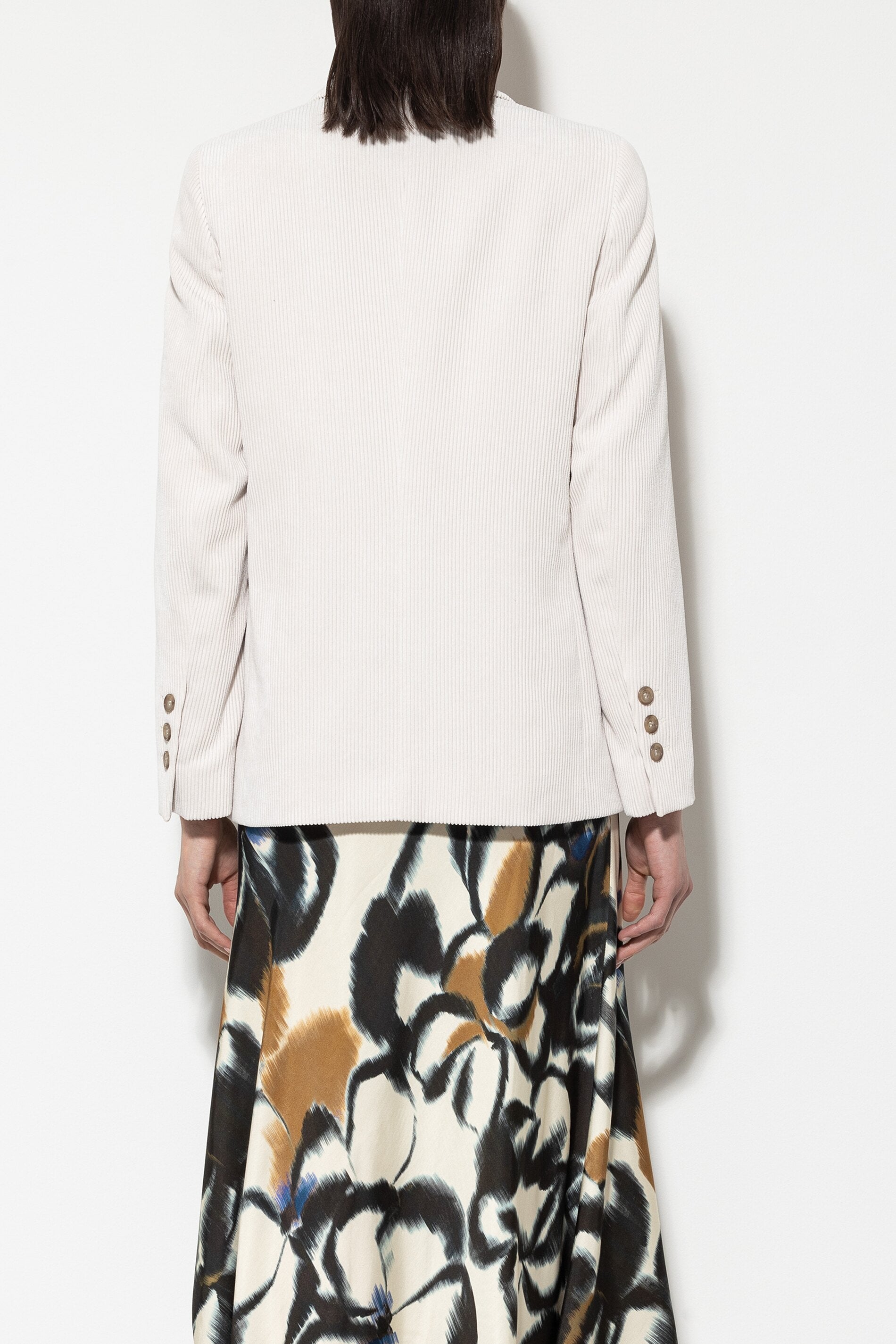 Ein-Knopf-Cordblazer - eggshell - Standard | Model Rück