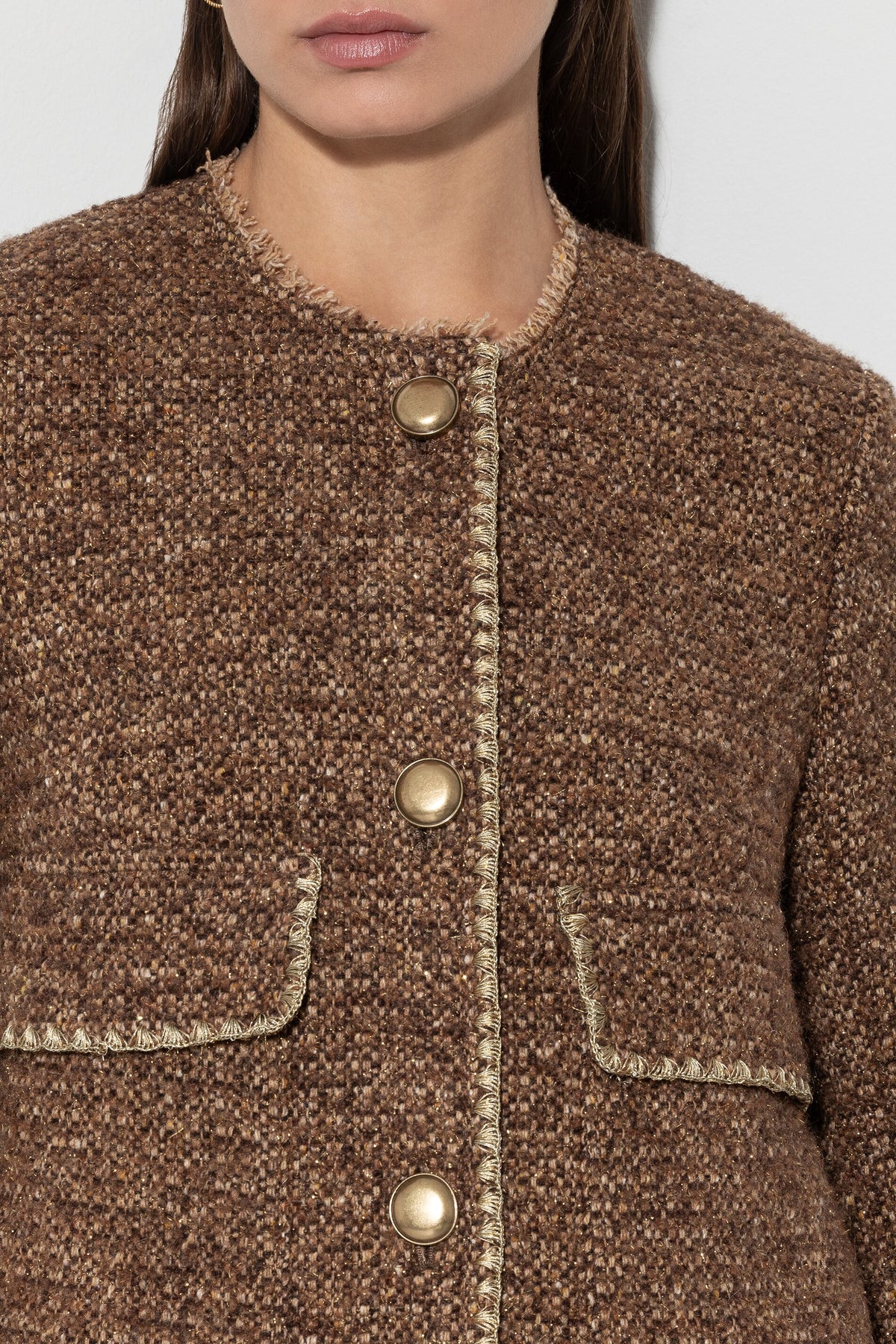 Tweedjacke mit Metallic-Effekt - hazelnut - Standard | Model Detail