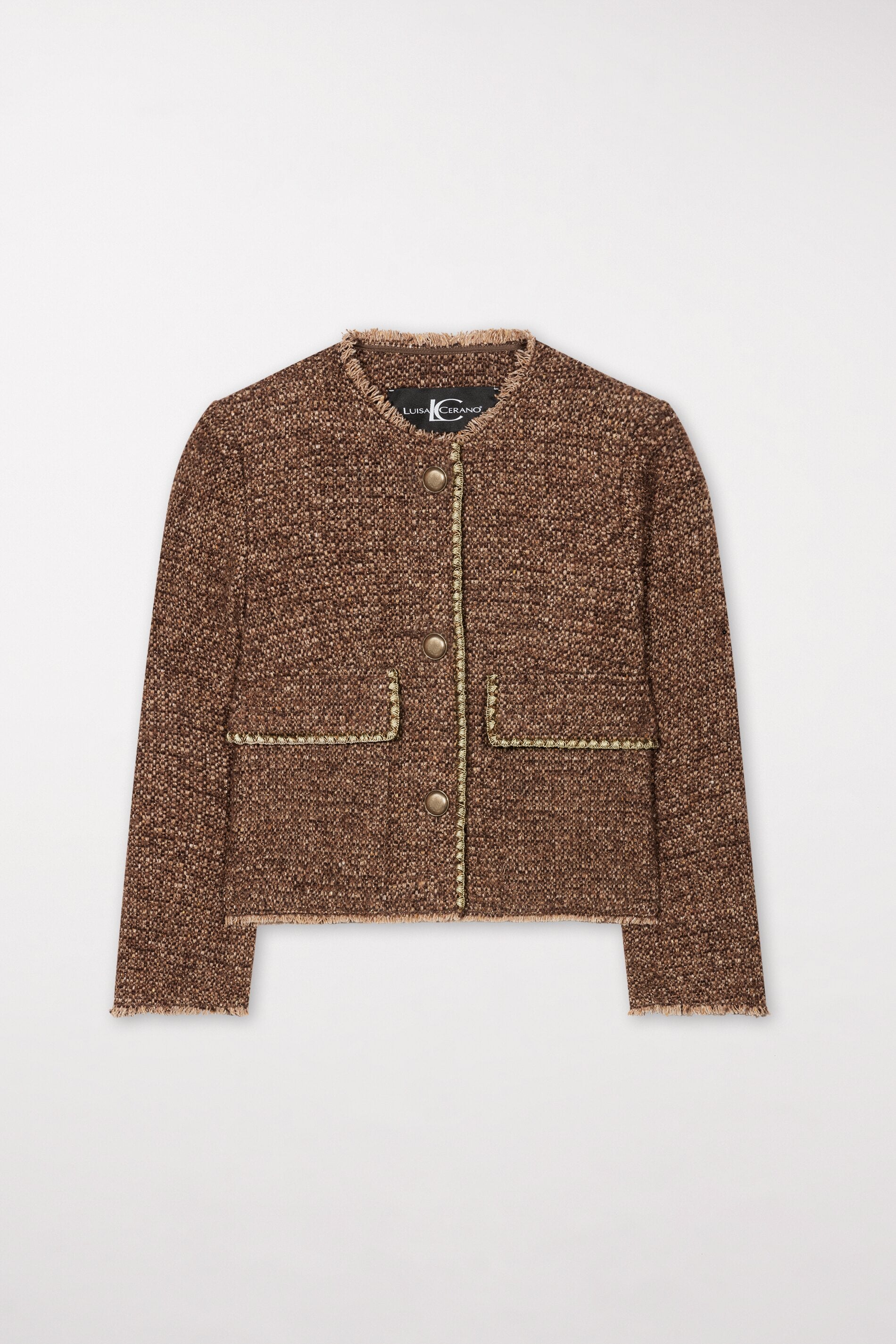 Tweedjacke mit Metallic-Effekt - hazelnut - Standard | Artikel Front