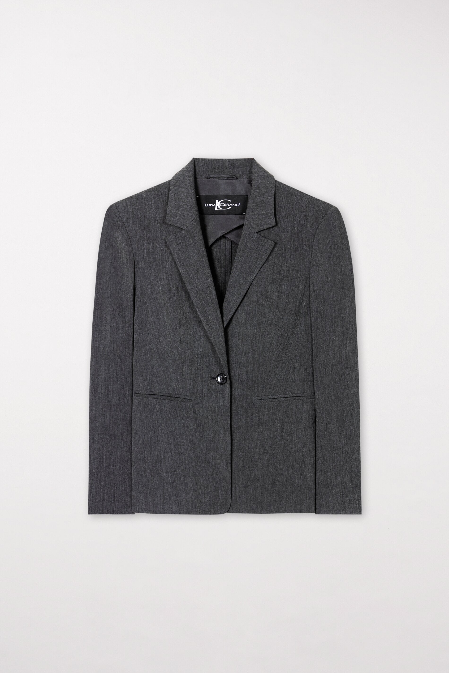 Blazer aus Kaschmir-Mix - dark grey melange - Standard | Artikel Front