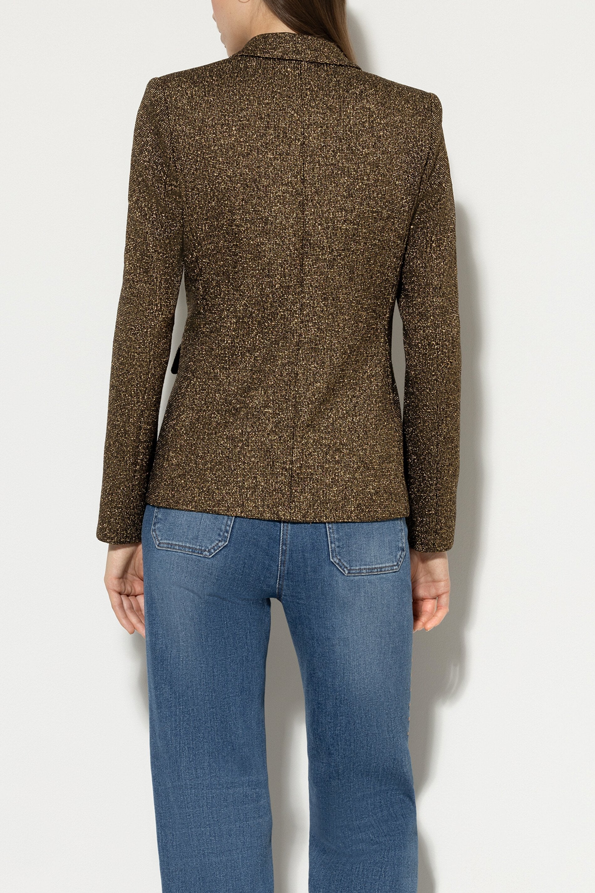 Blazer mit Metallic-Effekt - gold metallic - Standard | Model Rück