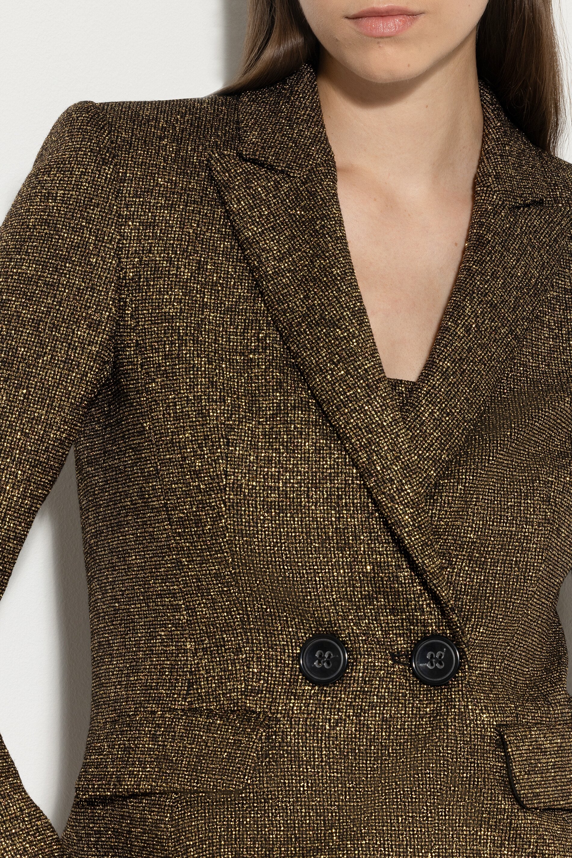 Blazer mit Metallic-Effekt - gold metallic - Standard | Model Detail