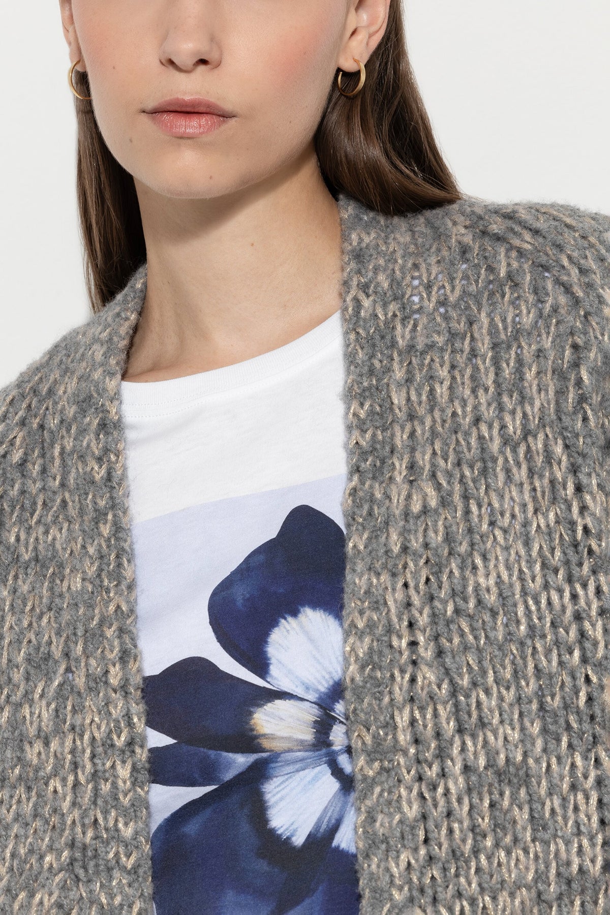 Bouclé-Cardigan - heather grey - Standard | Model Detail
