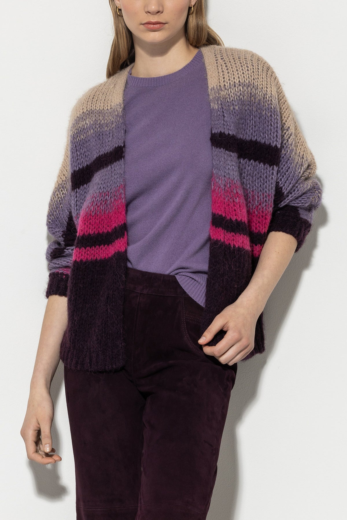 Cardigan mit Fancy-Stripe - multi - Standard | Model Front