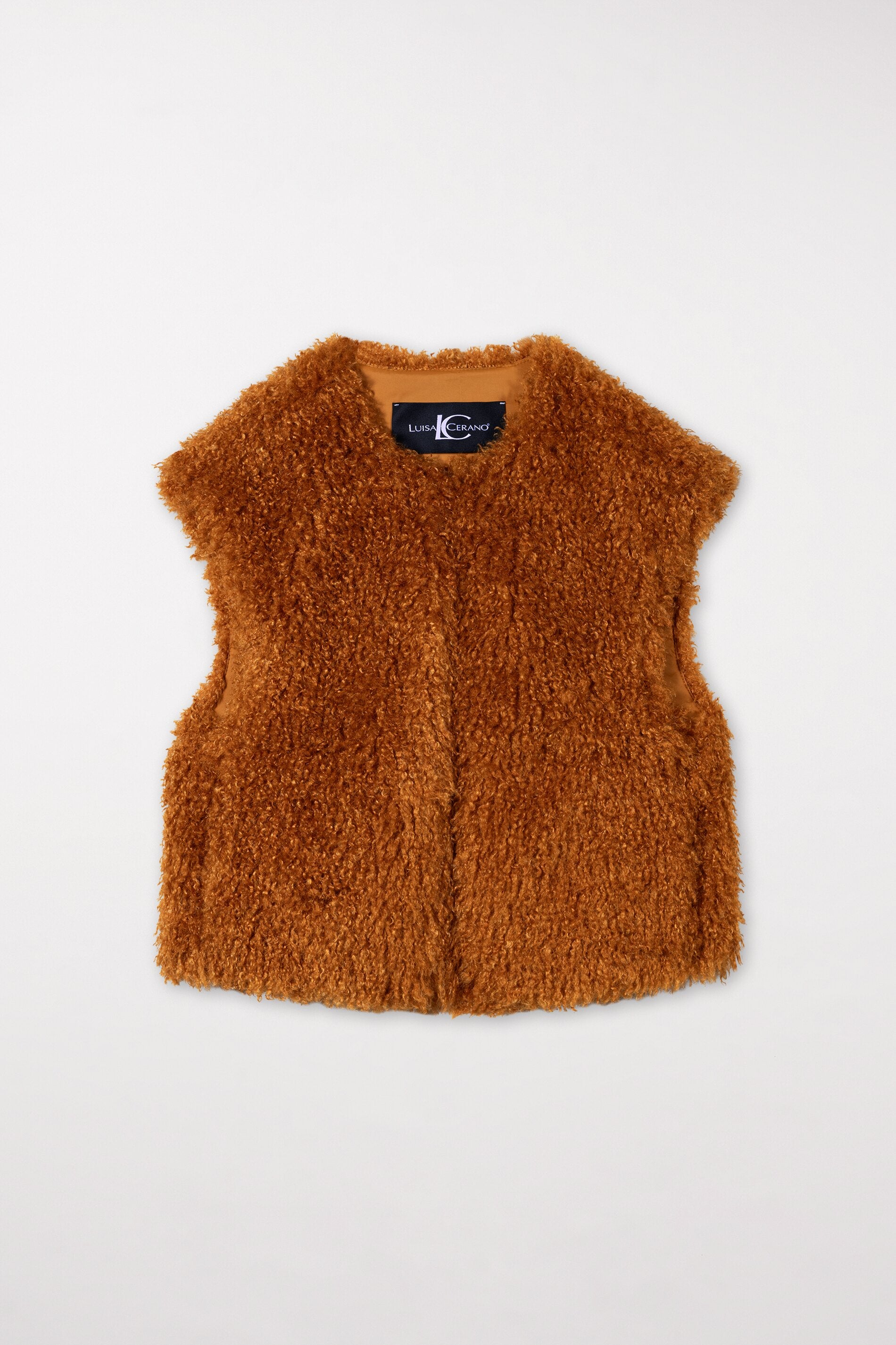 Weste in Fell-Optik - kurkuma - nur Weste | Artikel Front