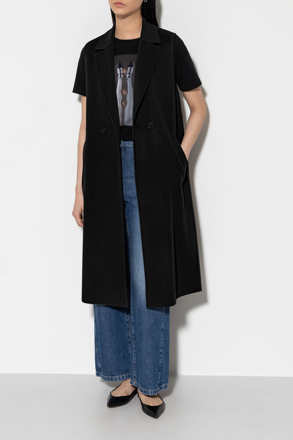 Gilet manteau double face - noir - Standard