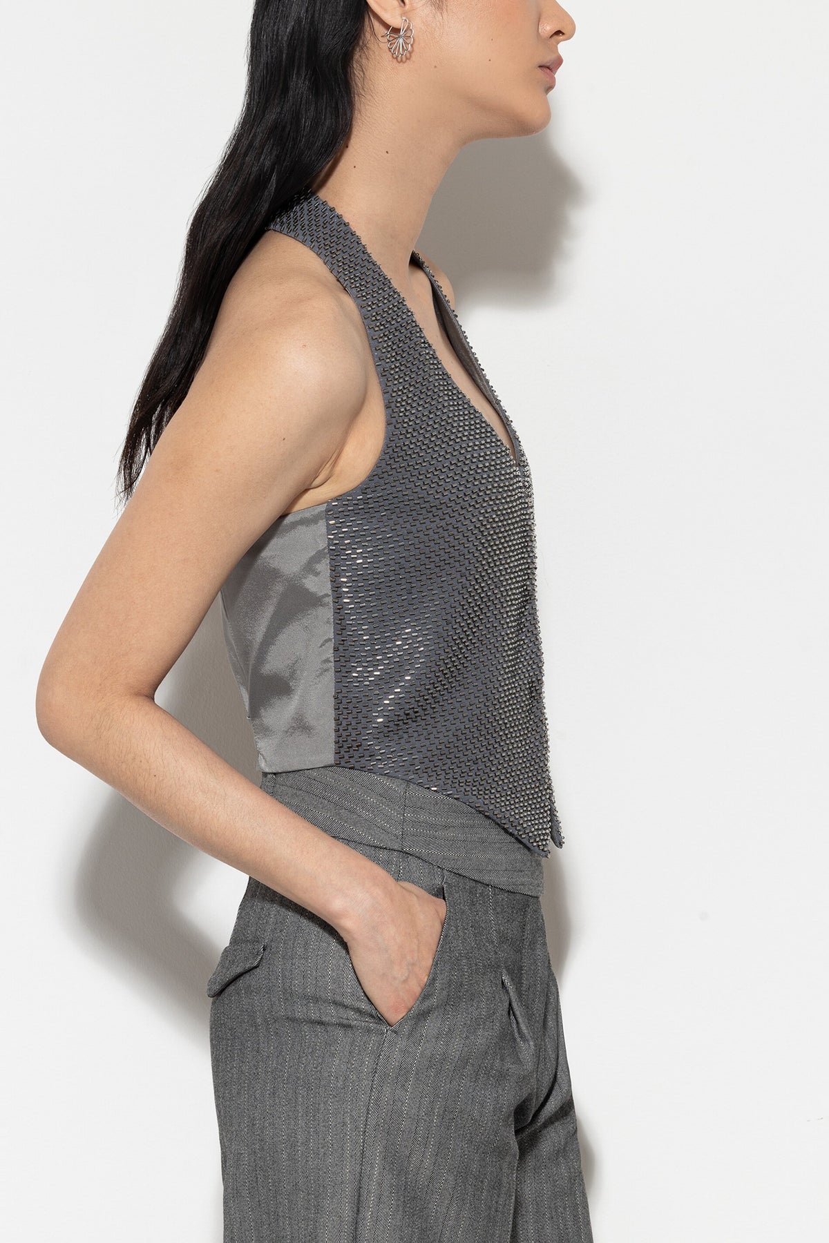 Glitzer-Neckholderweste - multi - Standard | Model Seite
