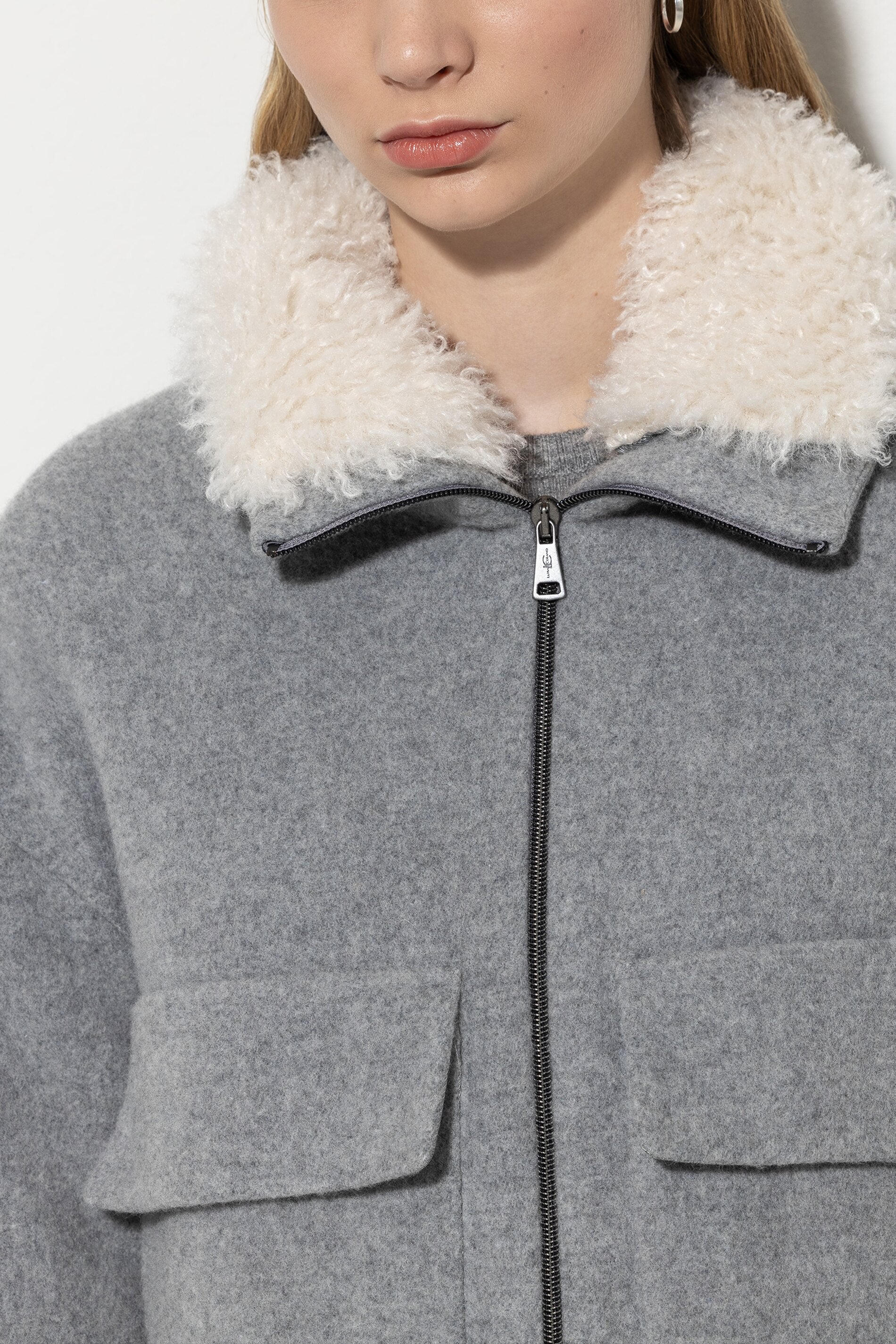 Blouson aus Woll-Mix - heather grey - Standard | Model Detail