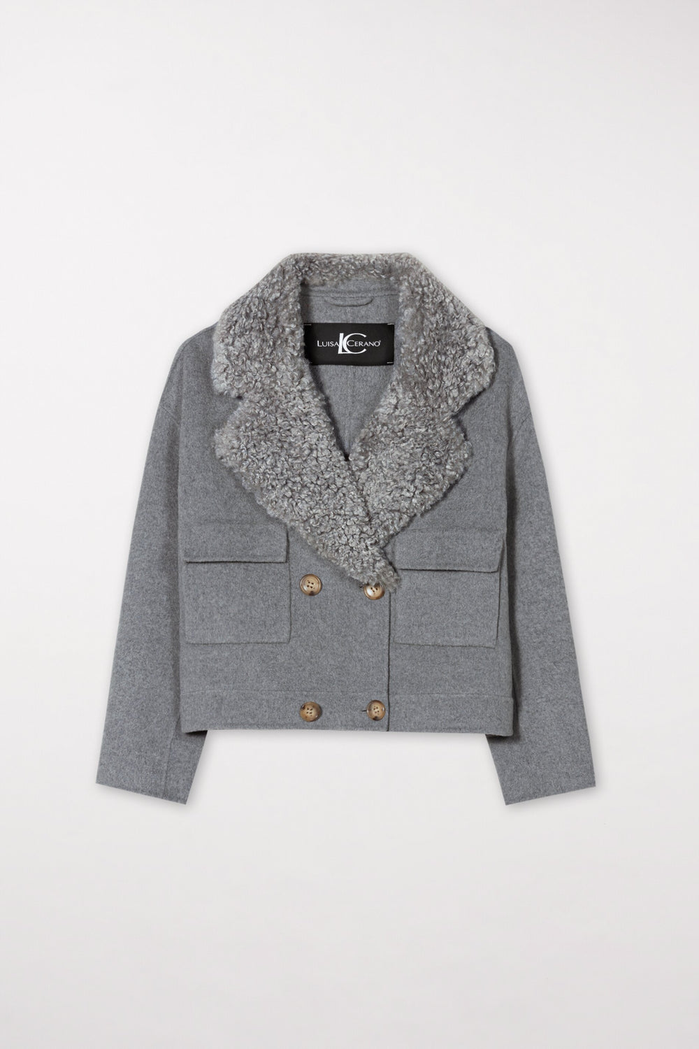 Veste caban Doubelface - gris argenté - Standard
