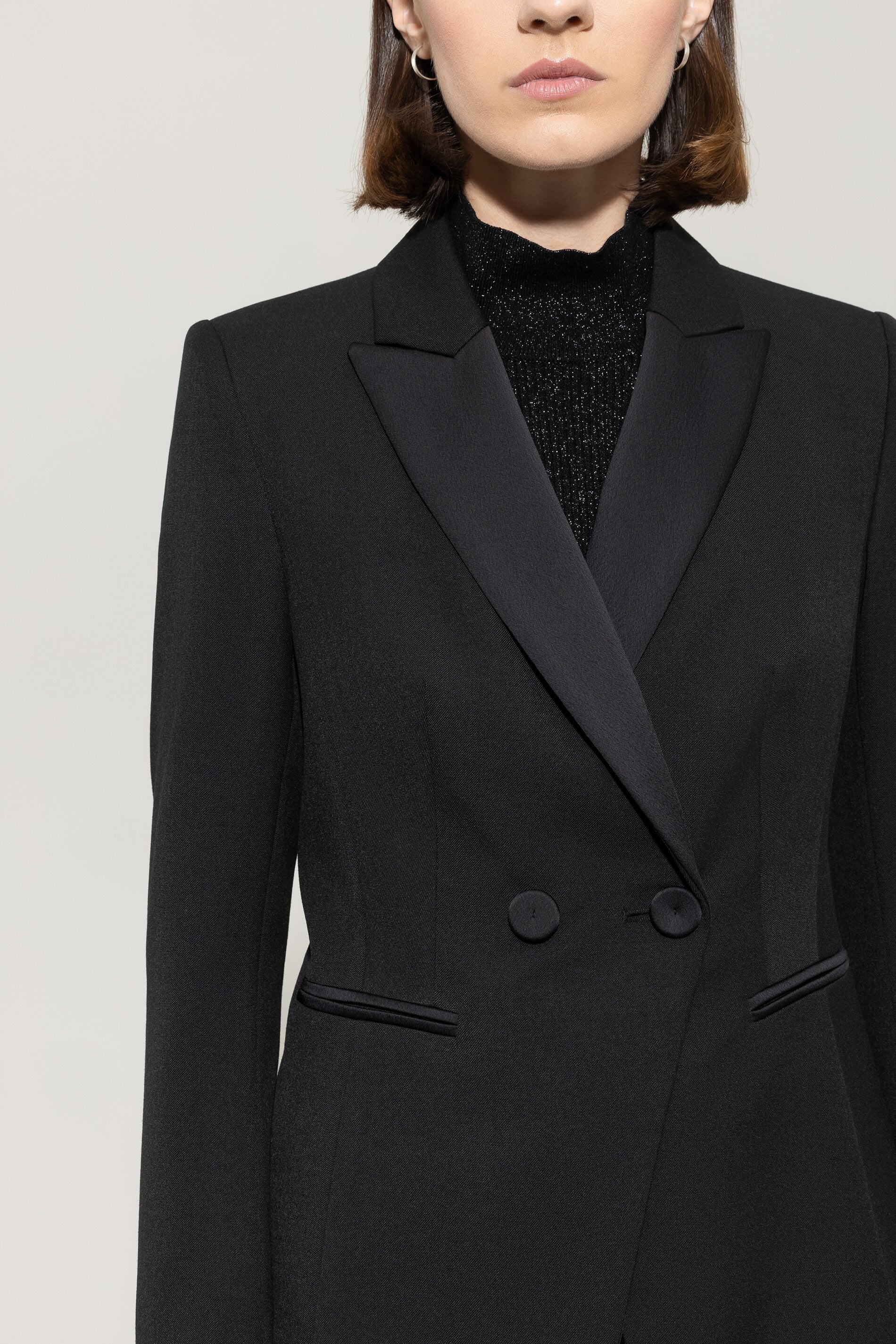 Smoking-Blazer - deep black - mit Patch | Model Detail