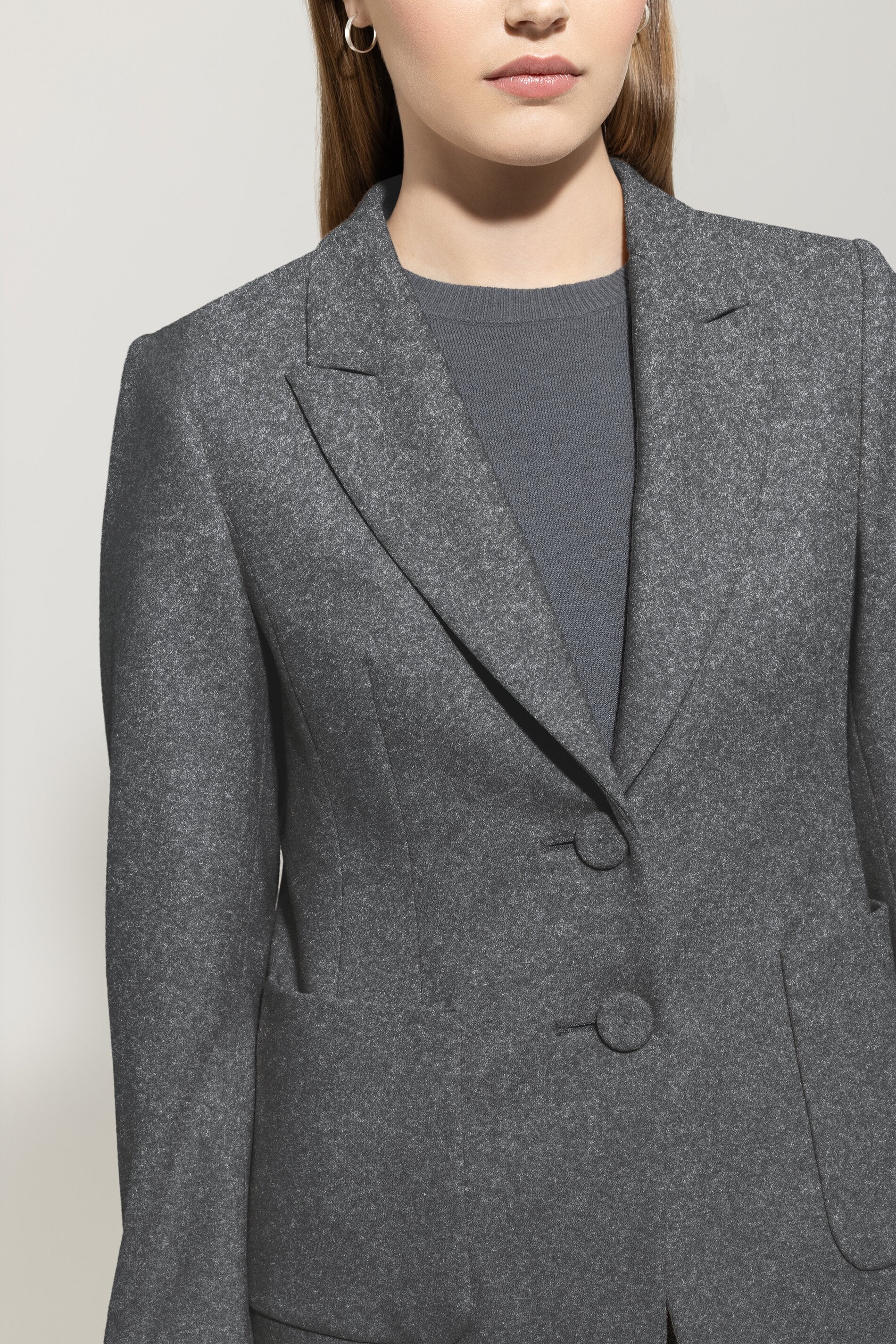 Flanell-Blazer - dark grey melange - Standard | Model Detail