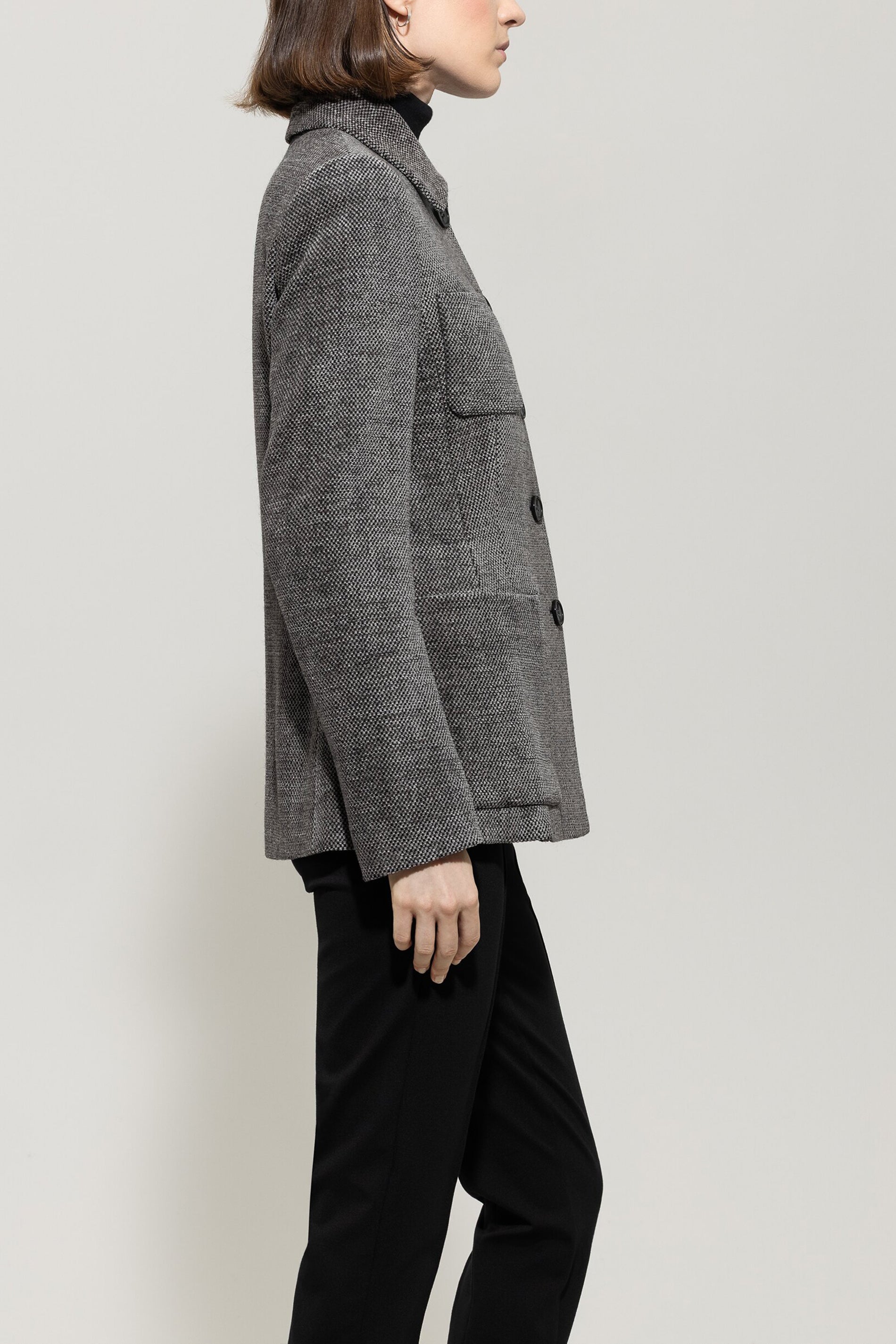 Langer Blazer in Tweed-Optik - multi - Standard | Model Seite