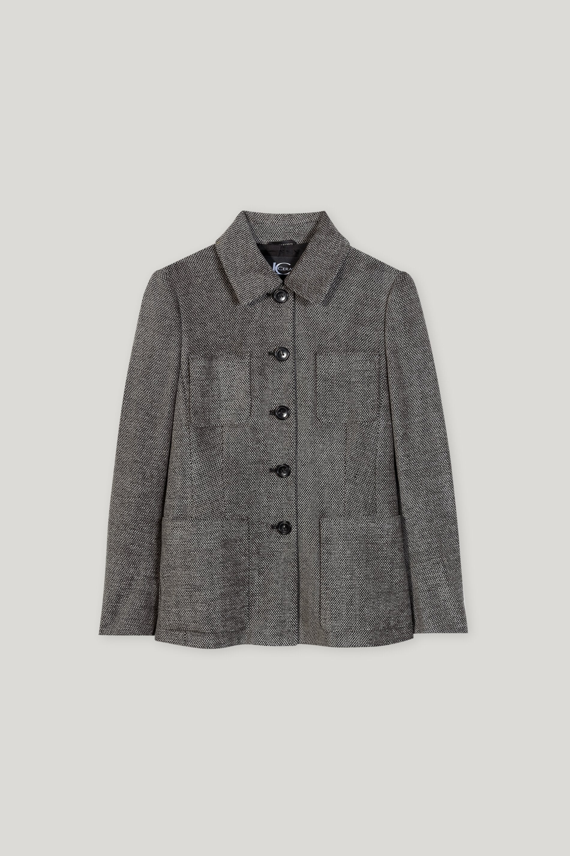Langer Blazer in Tweed-Optik - multi - Standard | Artikel Front