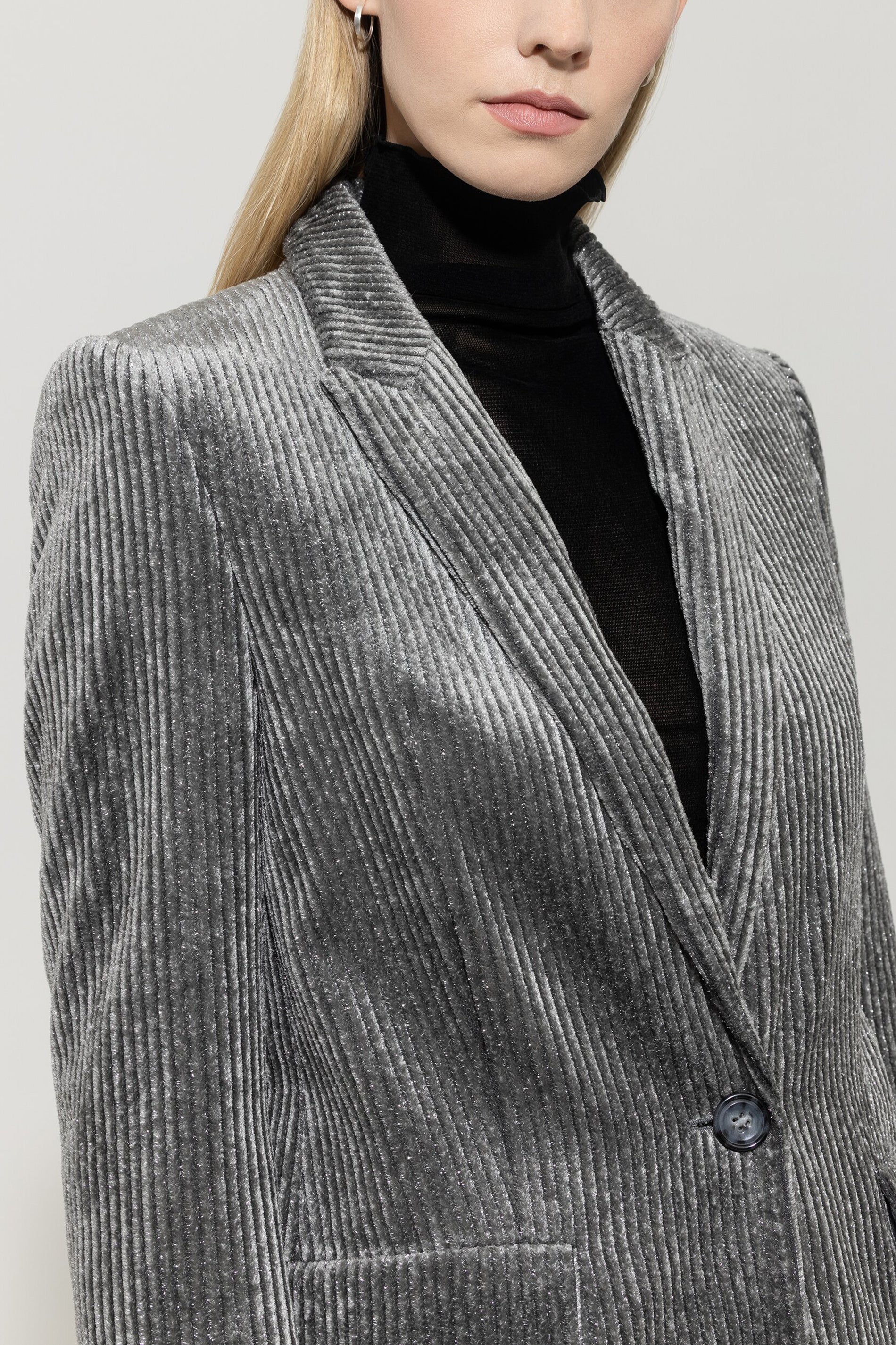 Cord-Blazer mit Glitzerdetails - urban grey - Standard | Model Detail
