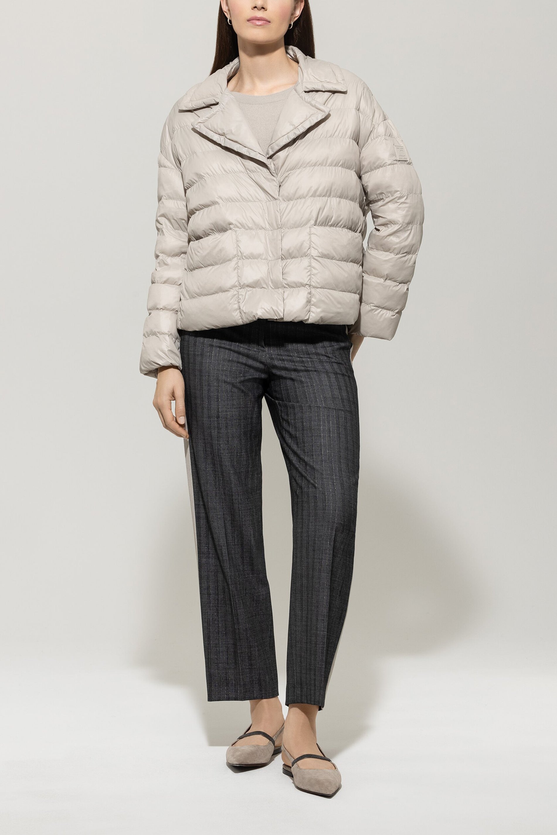 Outdoor-Steppjacke - oyster - Standard | Model Front