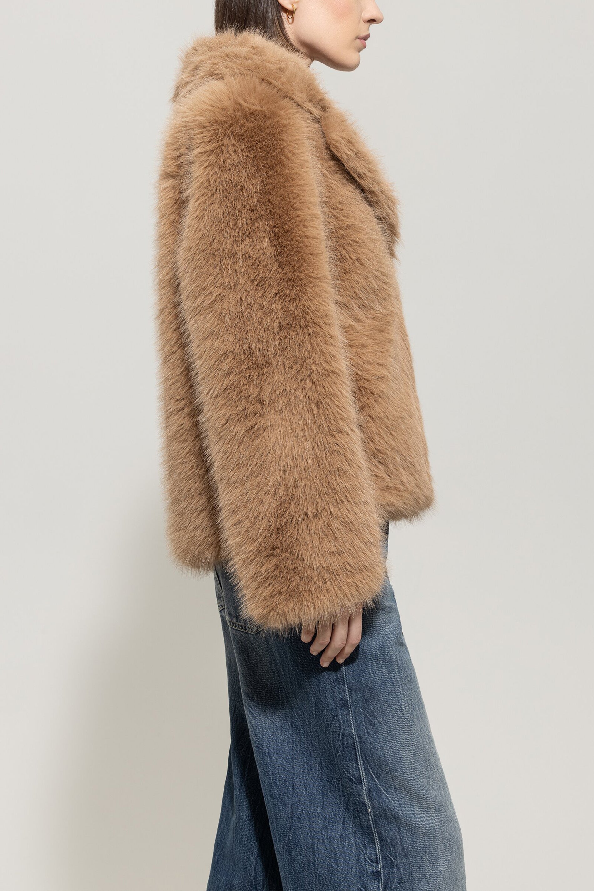 Fur-look jacket - light walnut - Standard