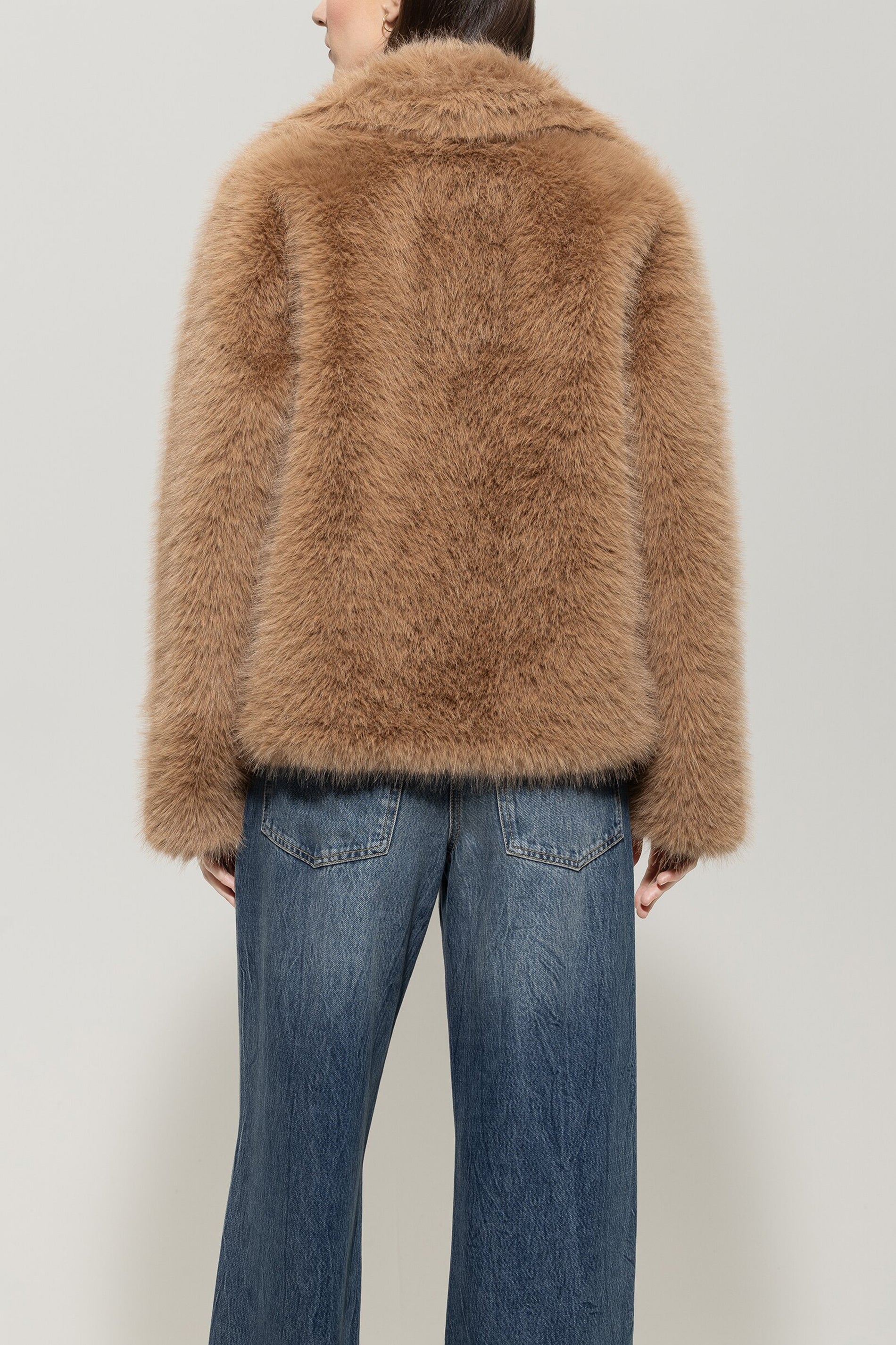 Fur-look jacket - light walnut - Standard