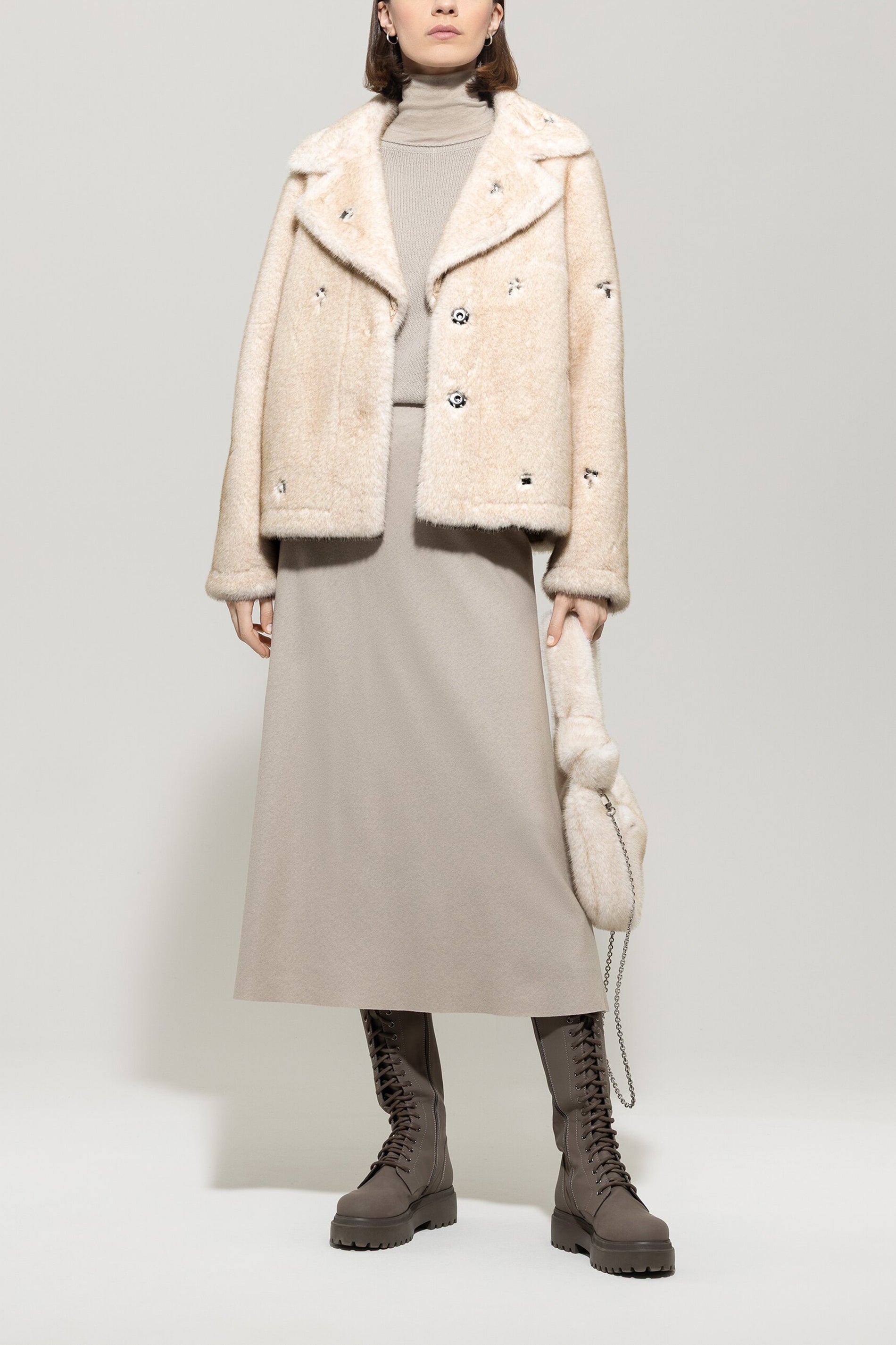 ジャケット・アウター herlipto Viana Wool Short Coat espresso herlipto Viana Wool Short Coat espresso