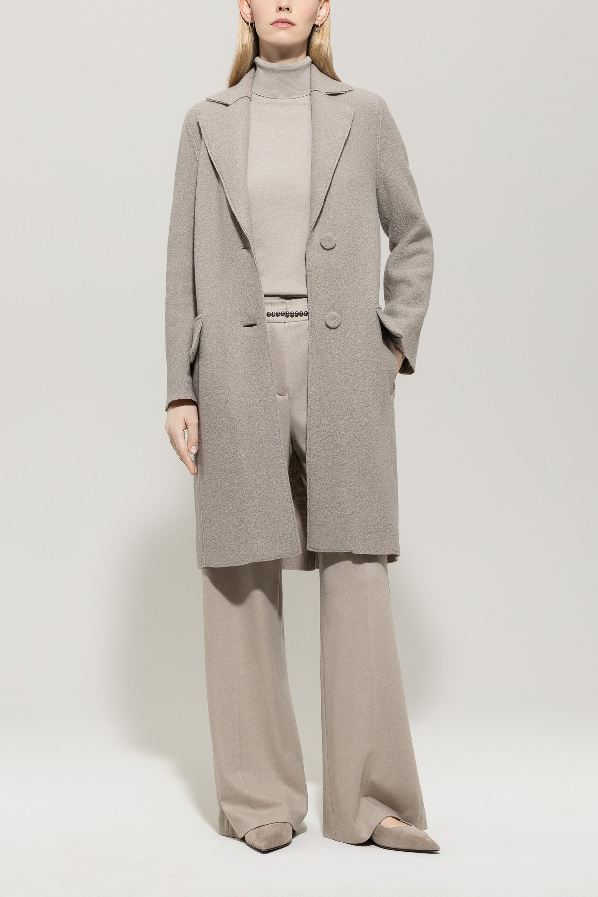 Woll-Blazermantel - oyster - Standard | Model Front