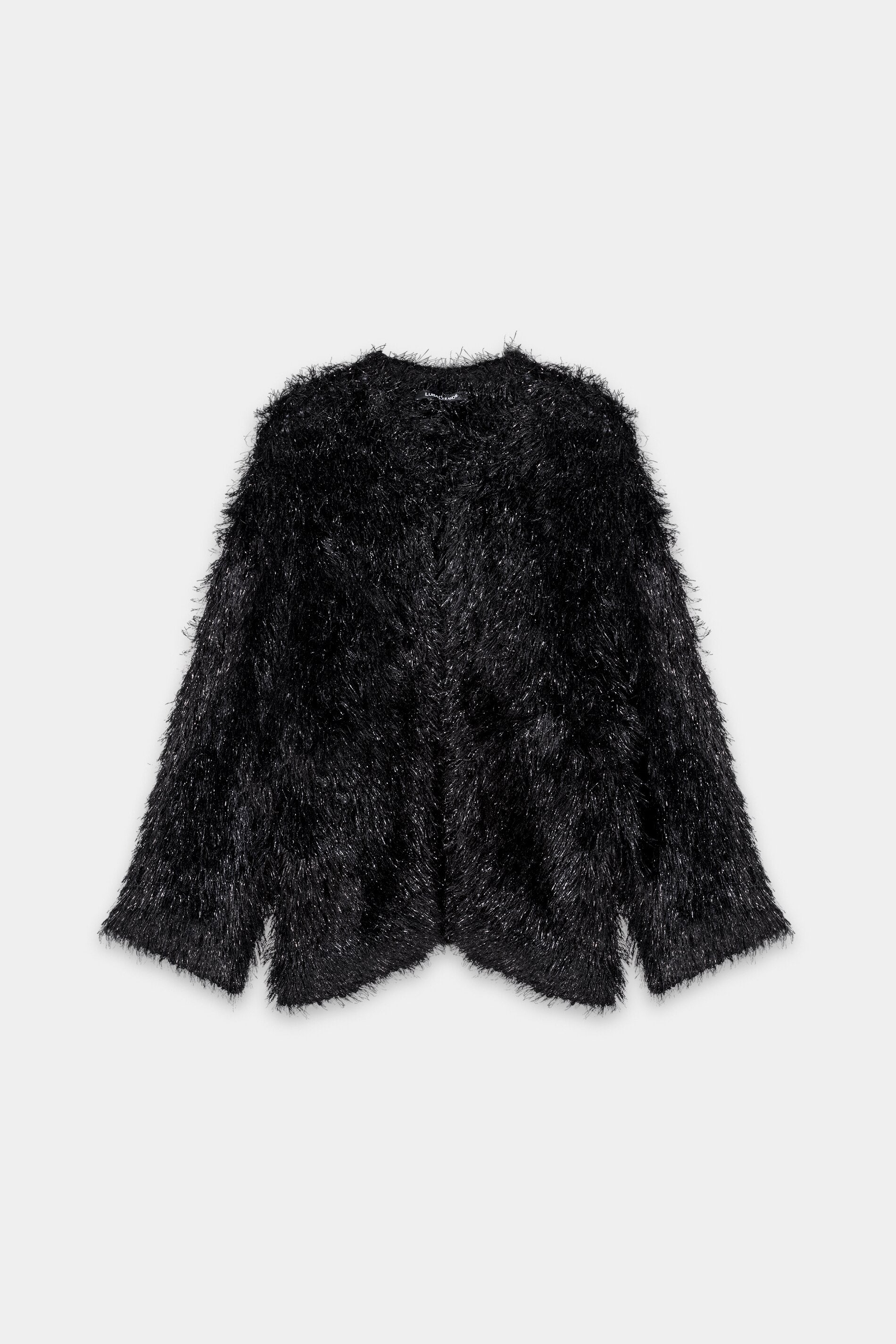 Cardigan in Fell-Optik - black - Standard | Artikel Front