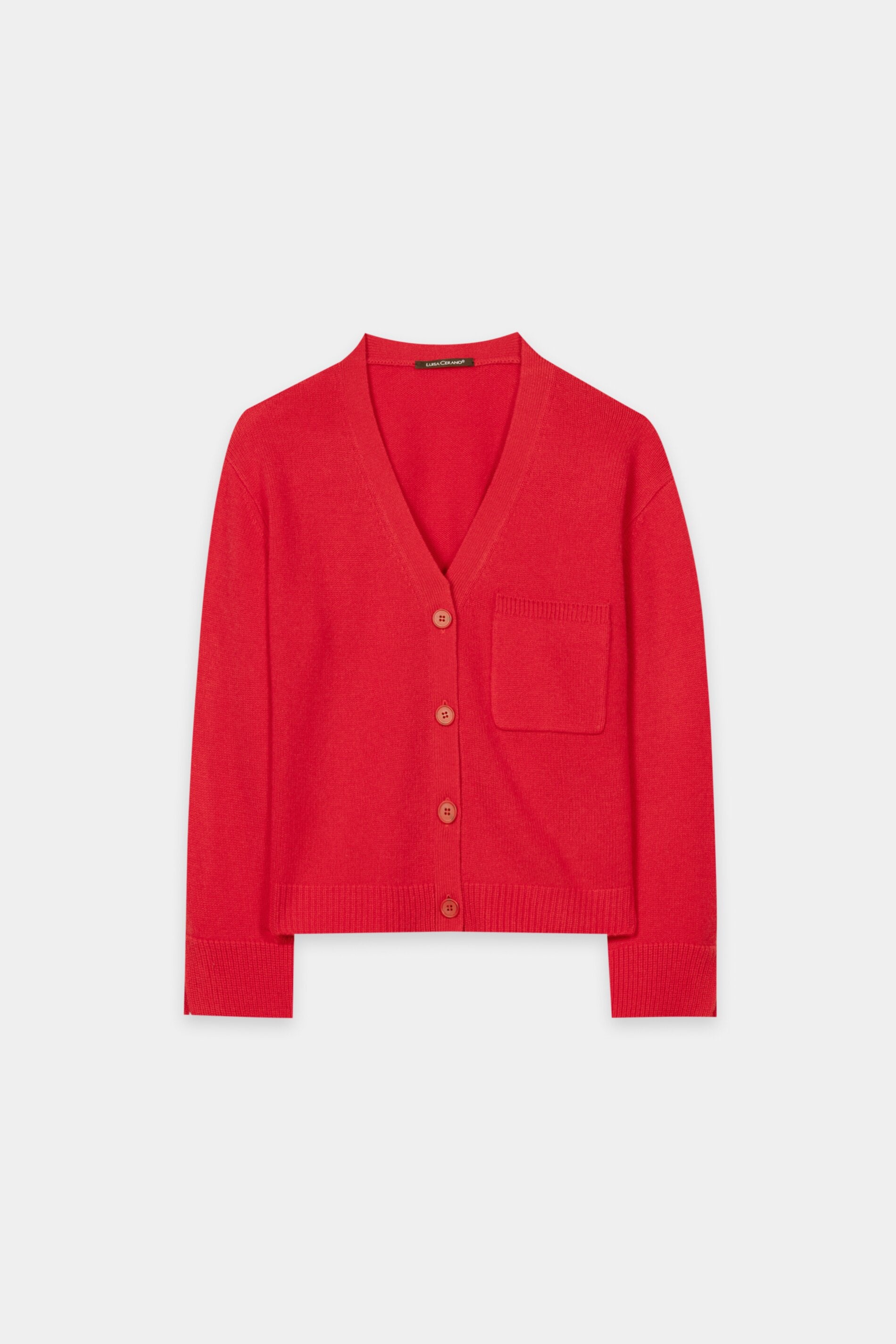 Cardigan aus Kaschmir-Mix - cherry red - Standard | Artikel Front