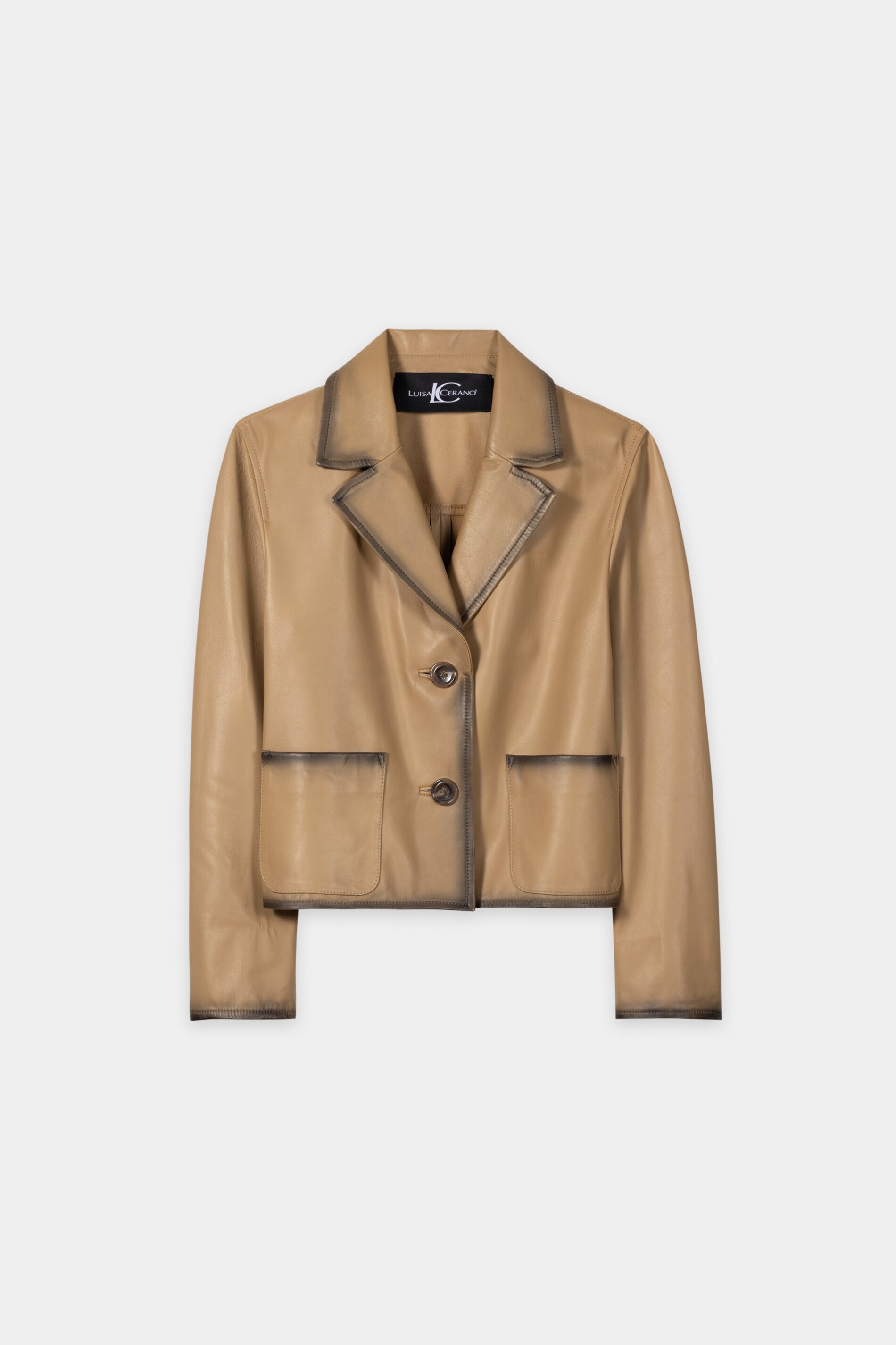 Lambskin nappa blazer jacket - golden camel - Standard