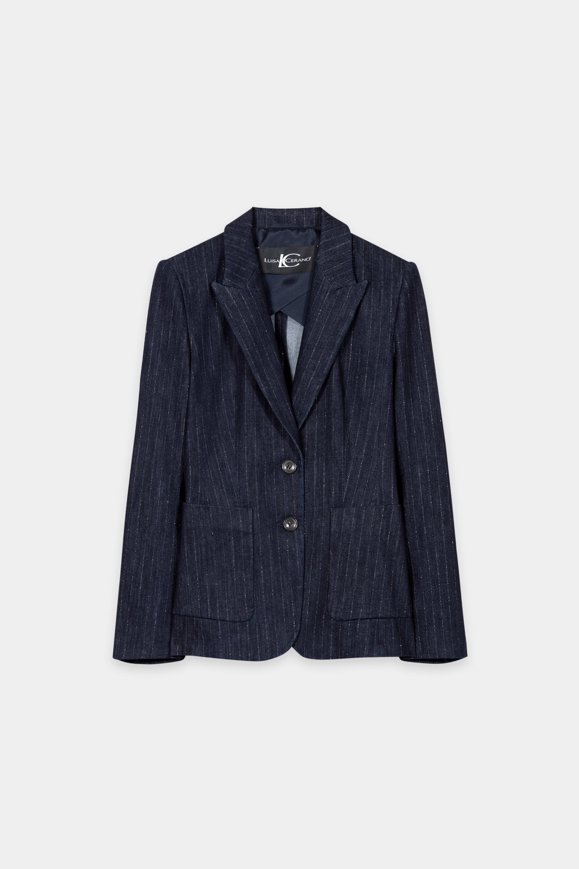 Pinstripe-Denim-Blazer - denim blue - Standard | Artikel Front