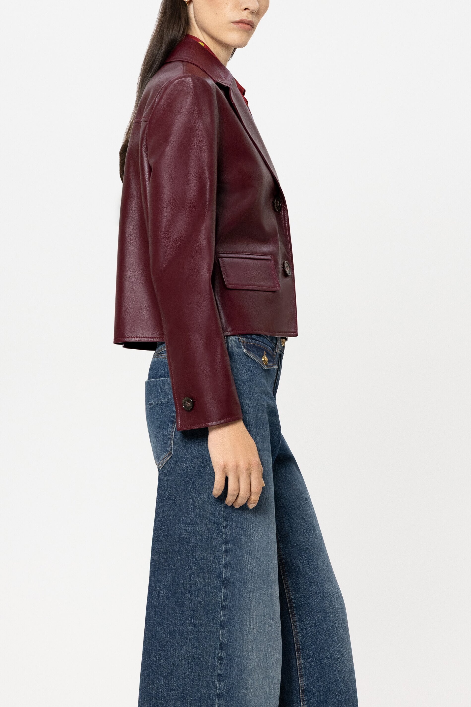 Lammnappa-Blazerjacke - barolo - Standard | Model Seite