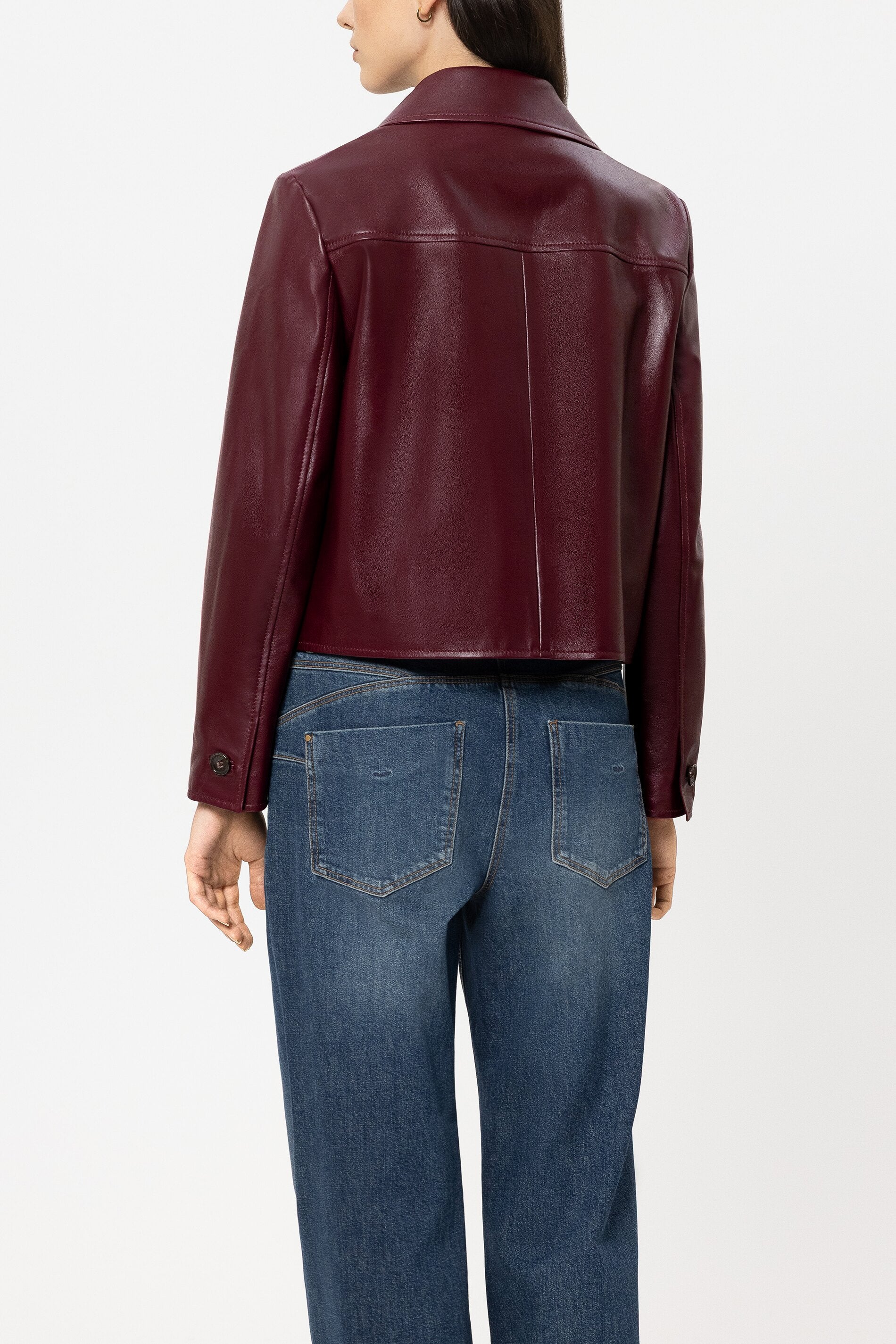 Lammnappa-Blazerjacke - barolo - Standard | Model Rück