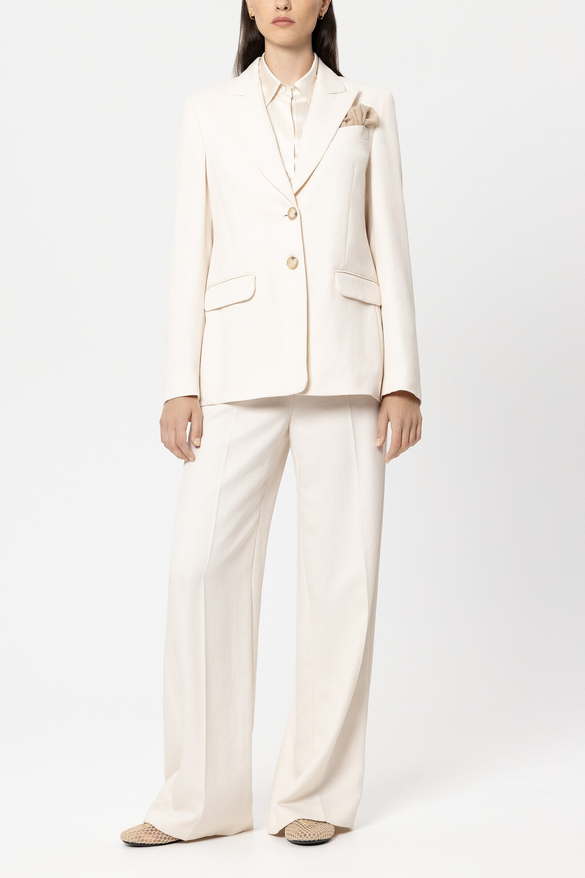 Twill-Blazer - cream - Standard | Model Front
