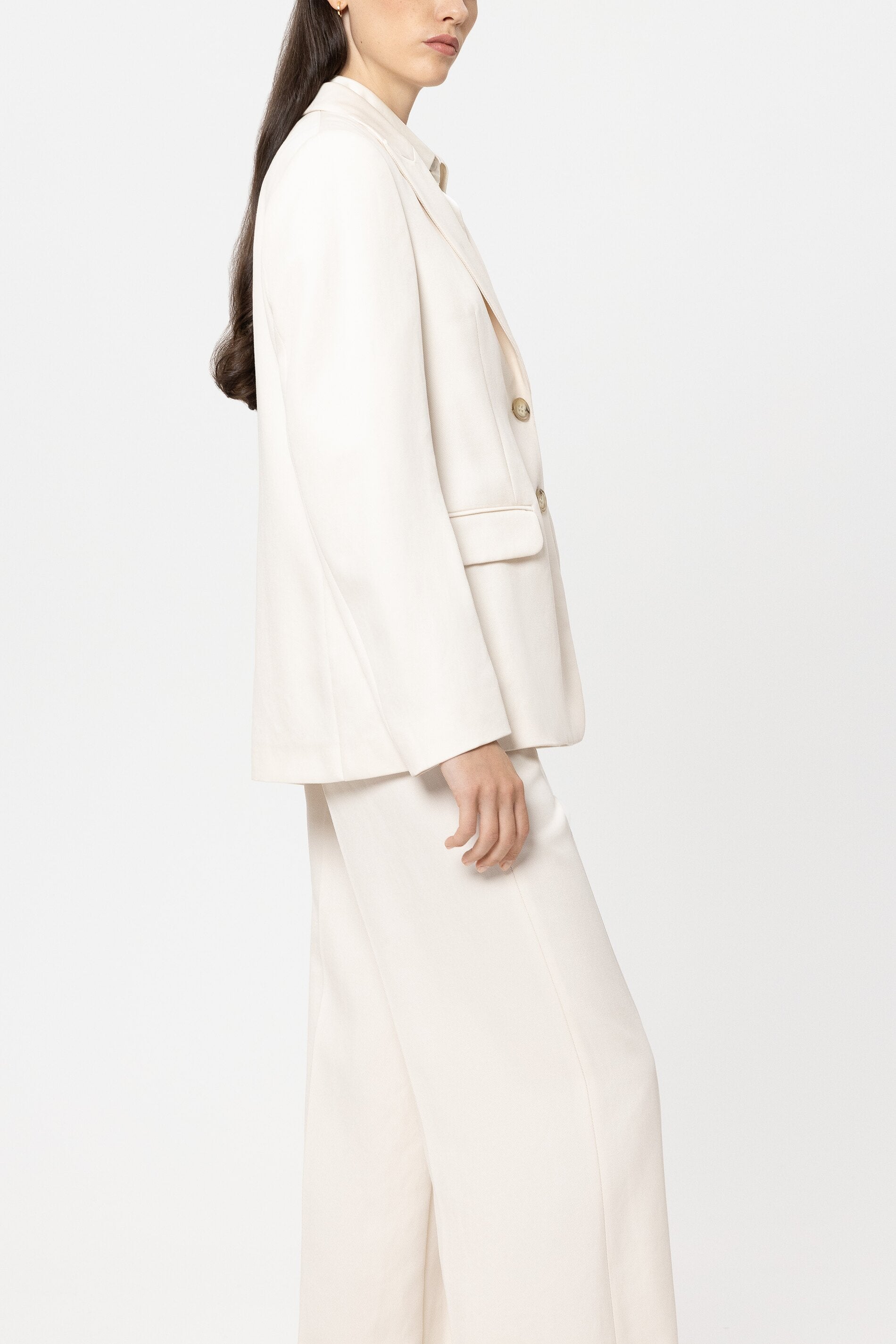 Twill-Blazer - cream - Standard | Model Seite