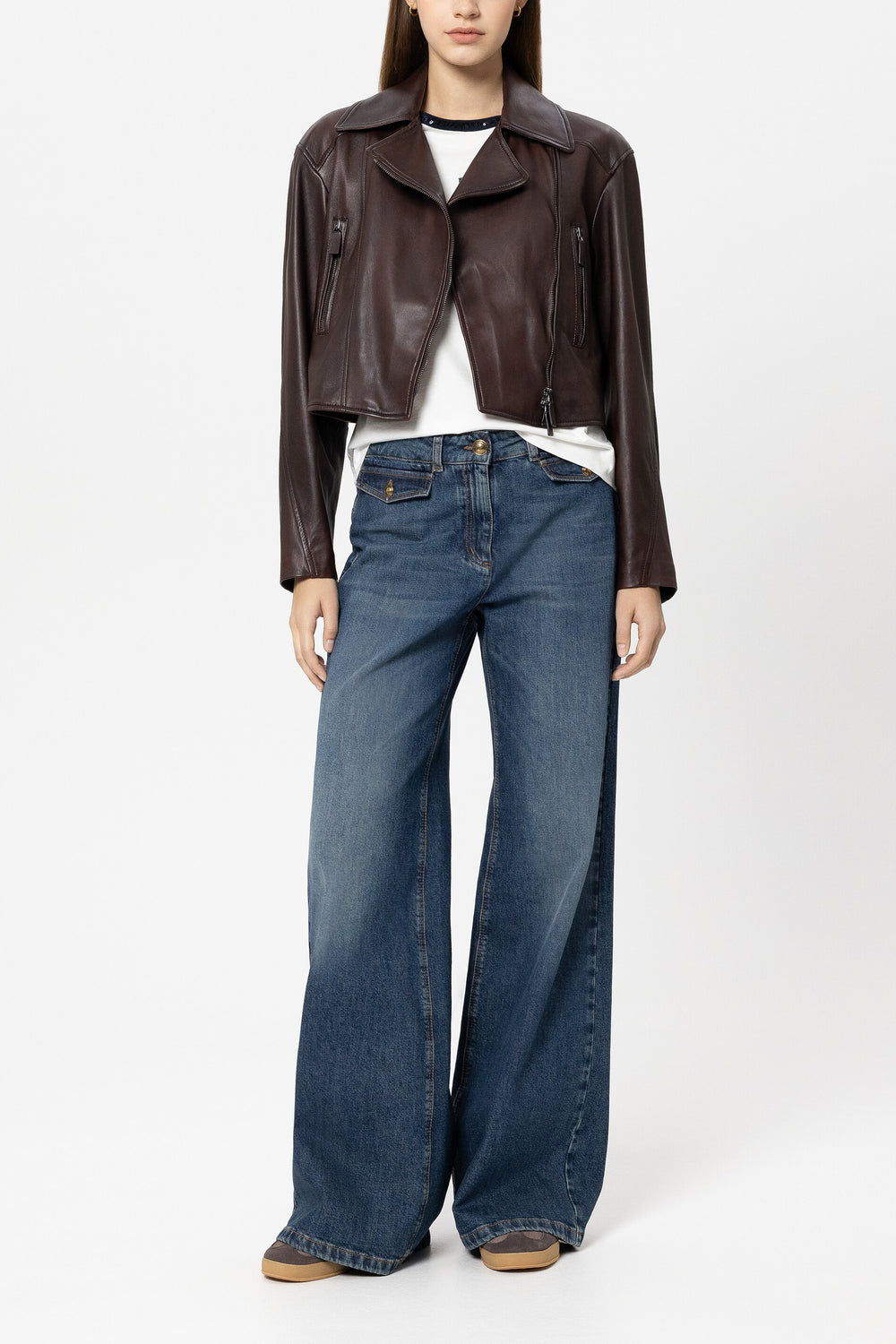 Lammnappa-Lederjacke - vintage brown - Standard