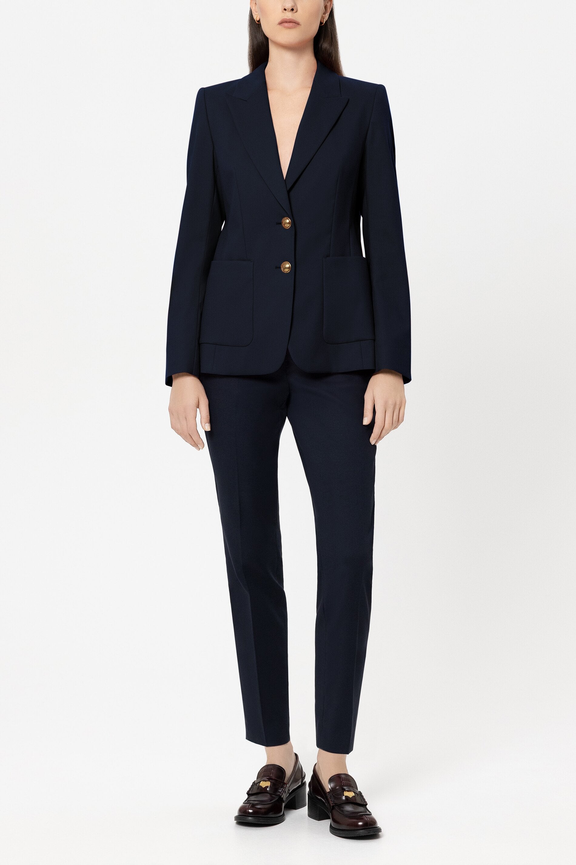 Gabardine blazer - navy blue