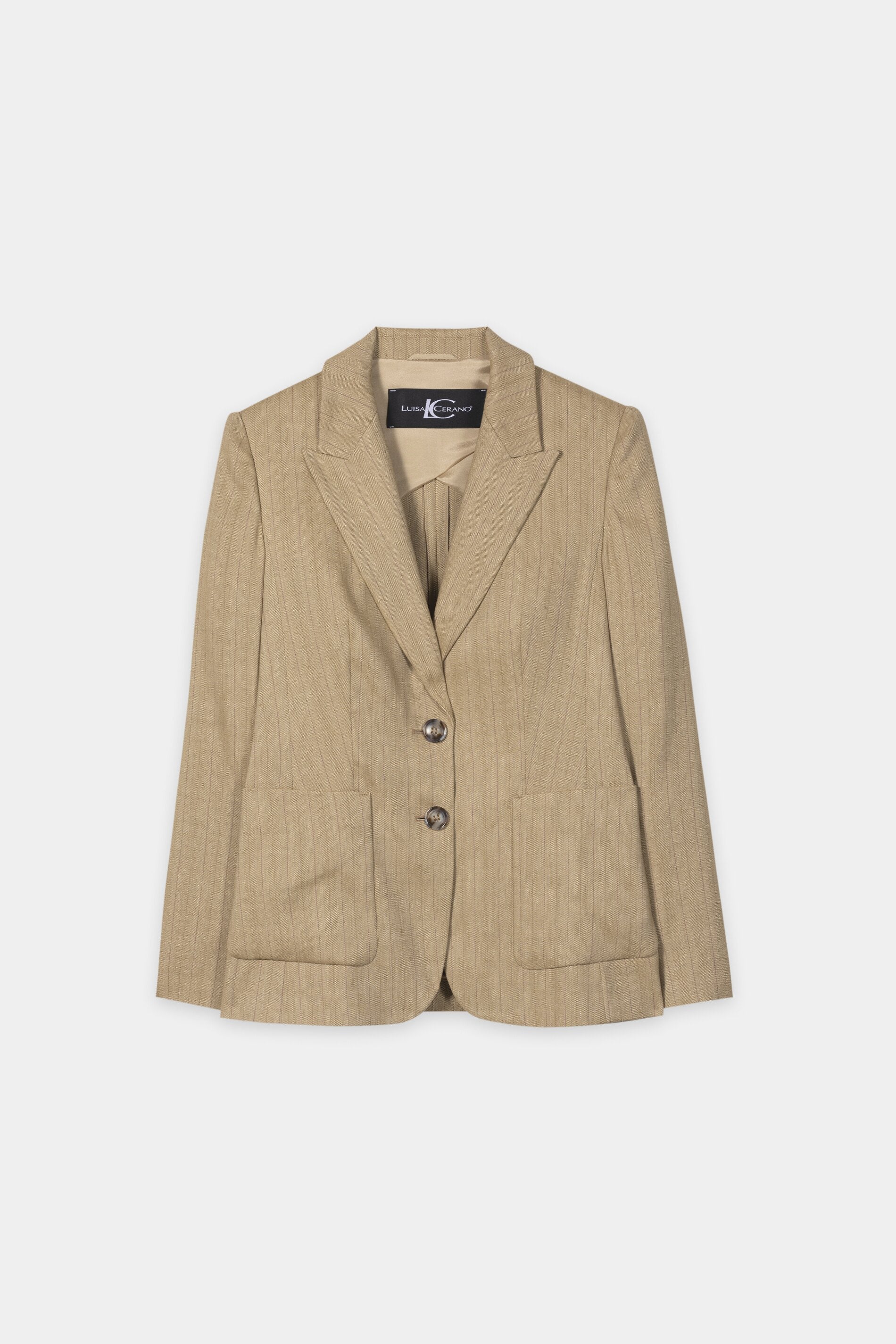 Blazer aus Leinen-Mix - sand - Standard | Artikel Front