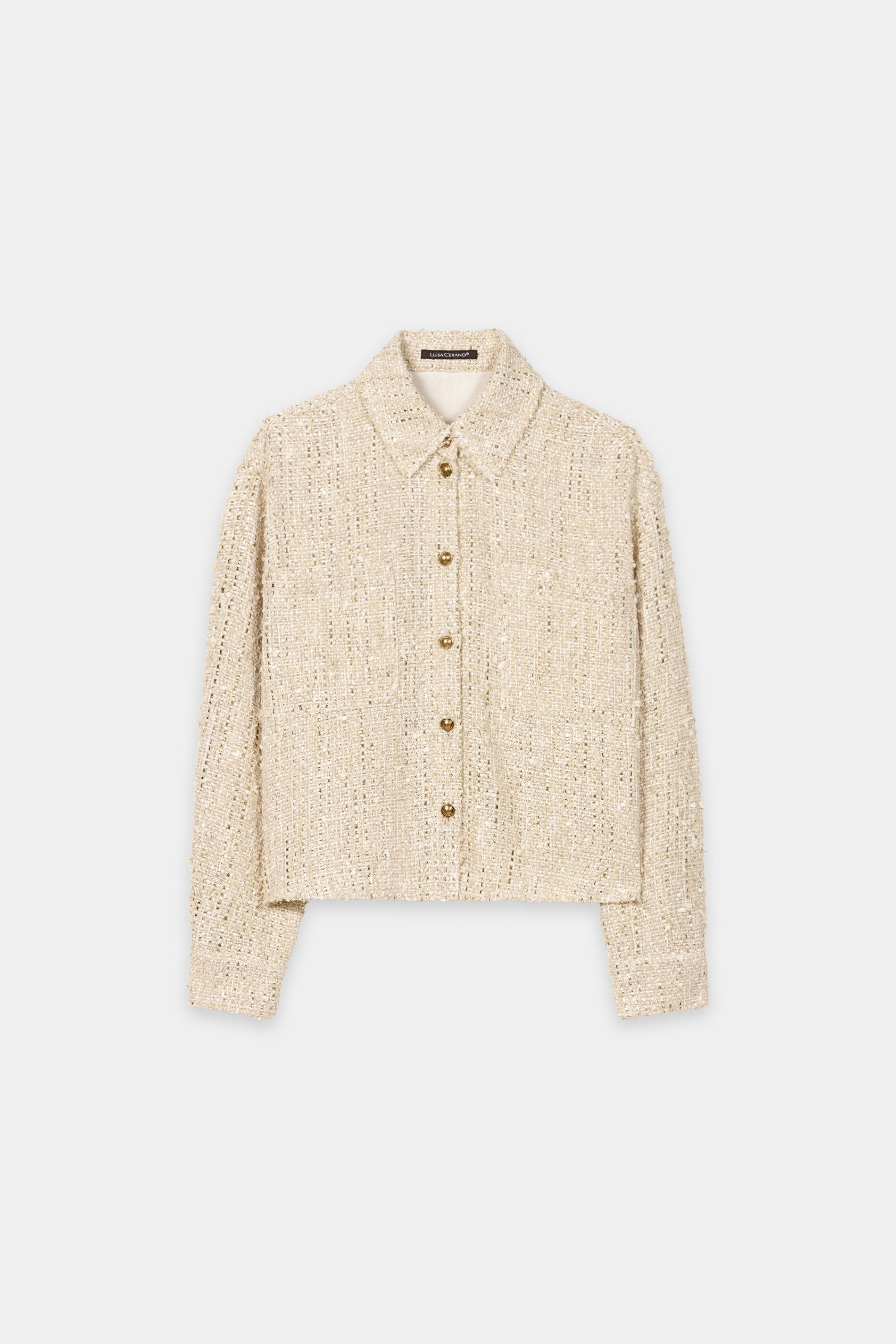 Tweed shirt jacket - light camel - Standard