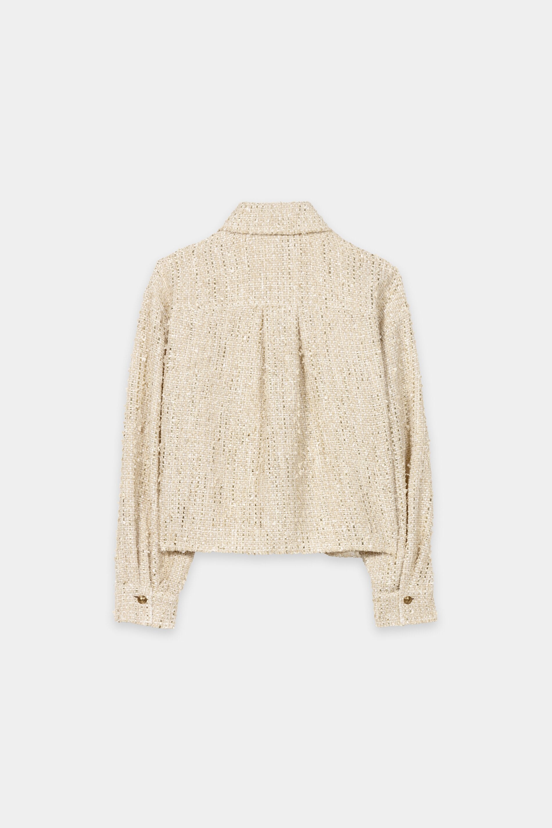 Tweed shirt jacket - light camel - Standard