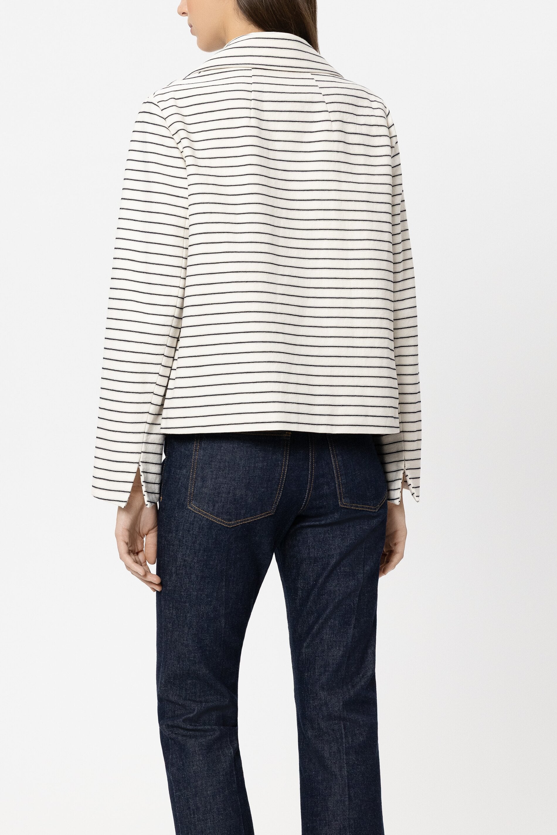Streifen-Cabanjacke - cream / navy blue - Standard | Model Rück