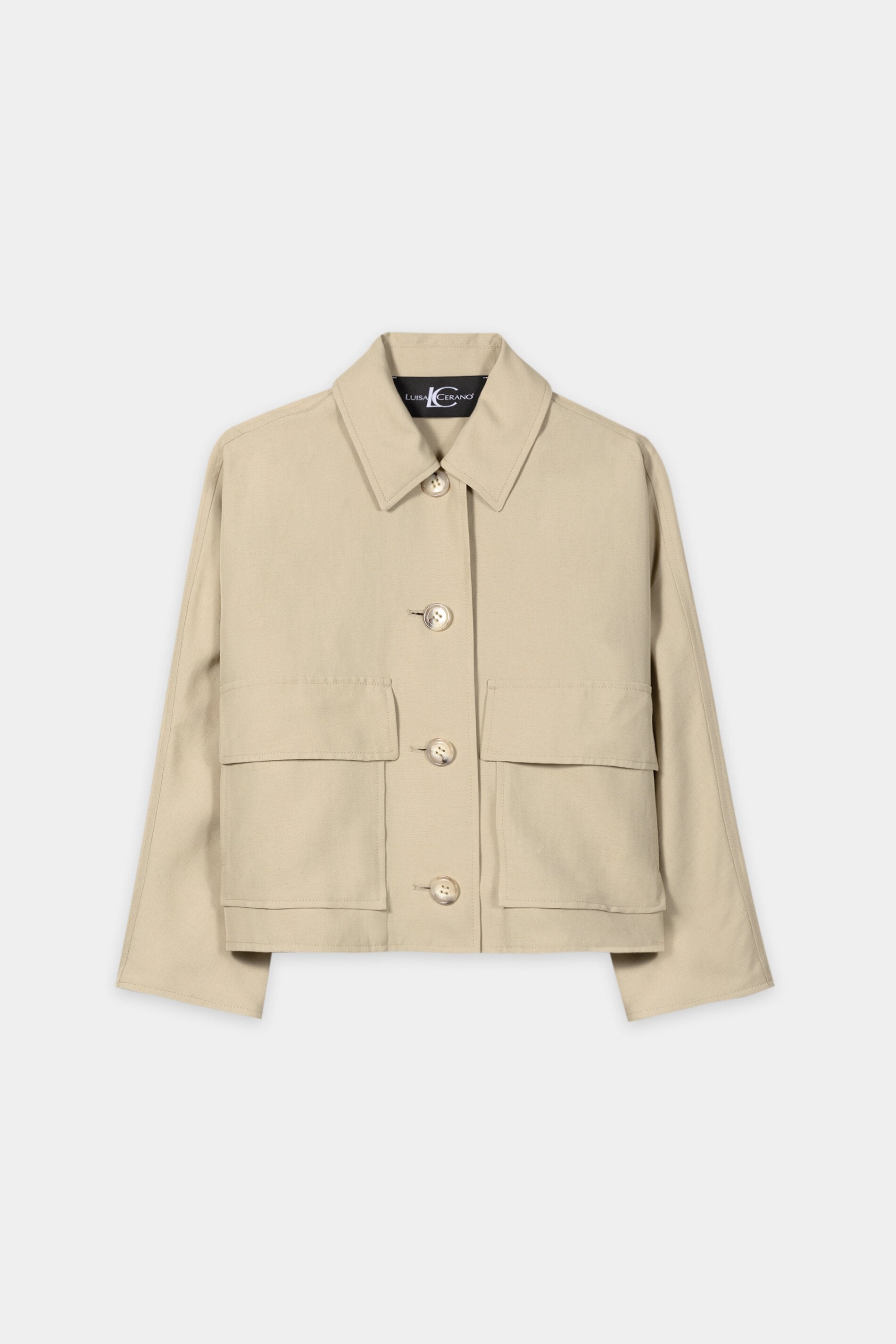 Linen-blend shirt jacket - pistachio - Standard