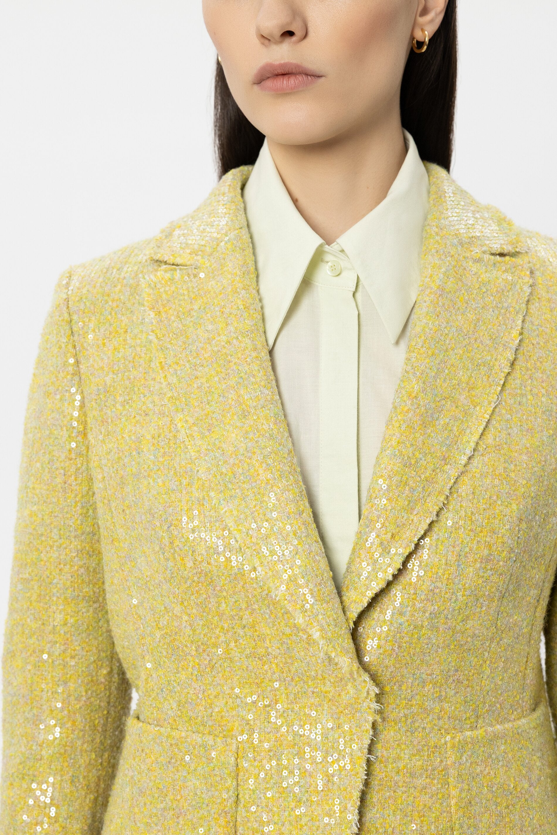 Tweed blazer jacket - citron - Standard