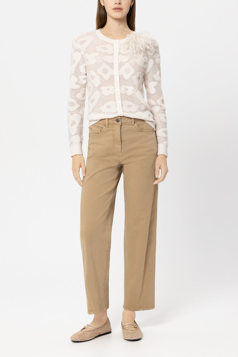 Cardigan with leo pattern - cream - Standard