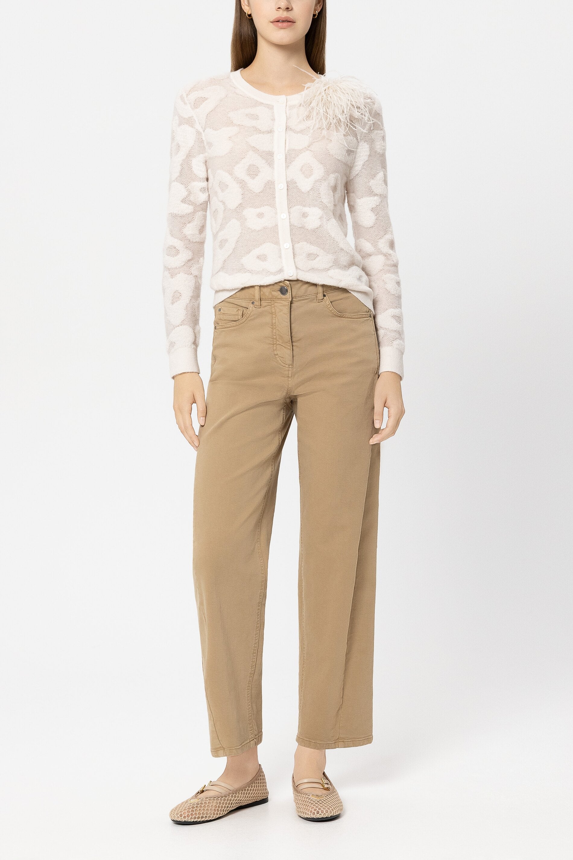 Cardigan mit Leo-Pattern - cream - Standard | Model Front