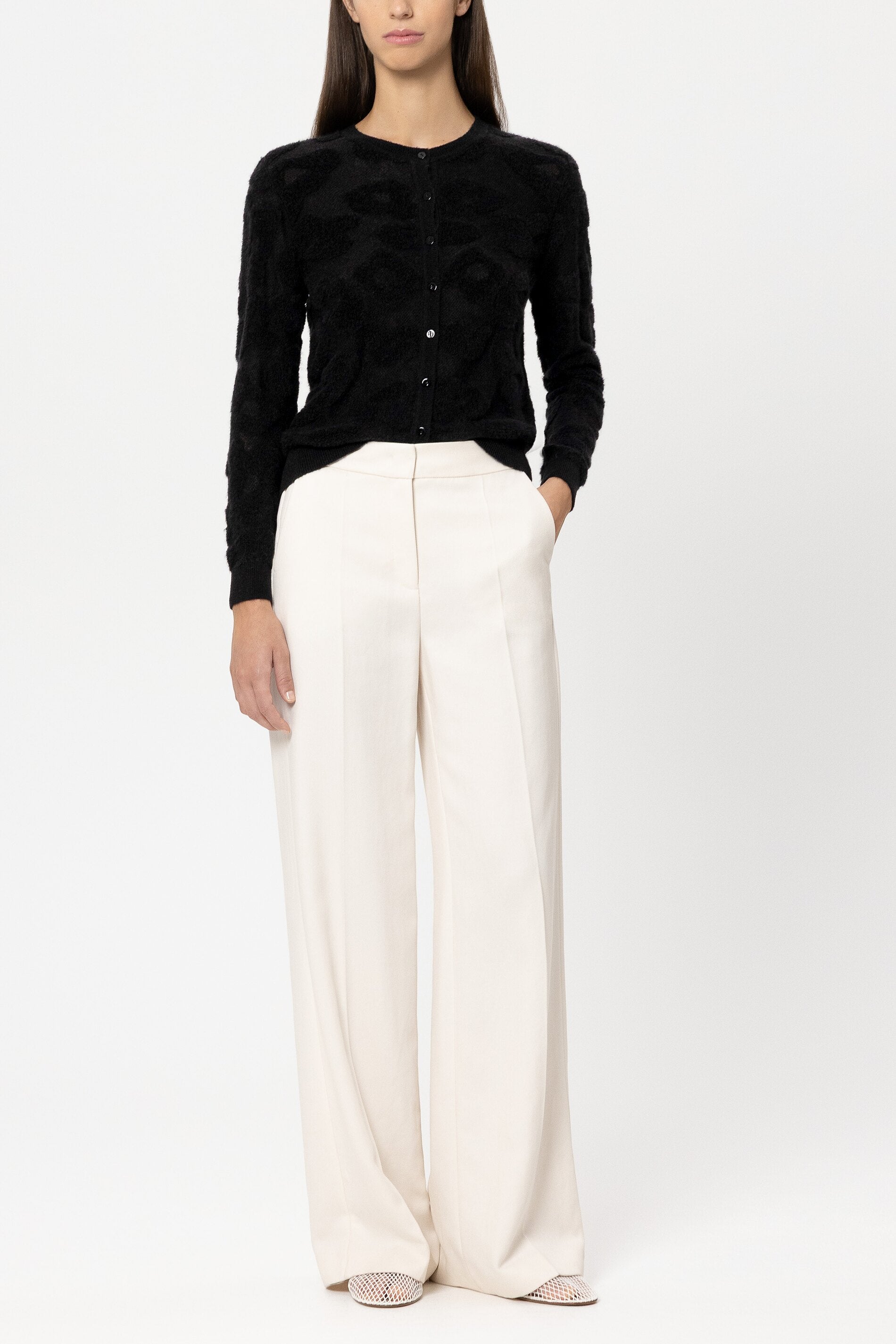 Cardigan mit Leo-Pattern - pure black - Standard | Model Front