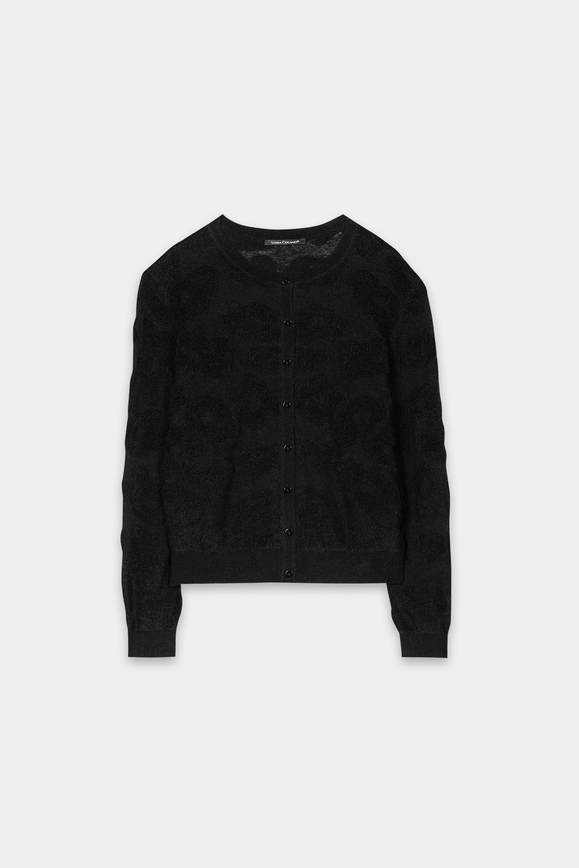 Cardigan mit Leo-Pattern - pure black - Standard | Artikel Front